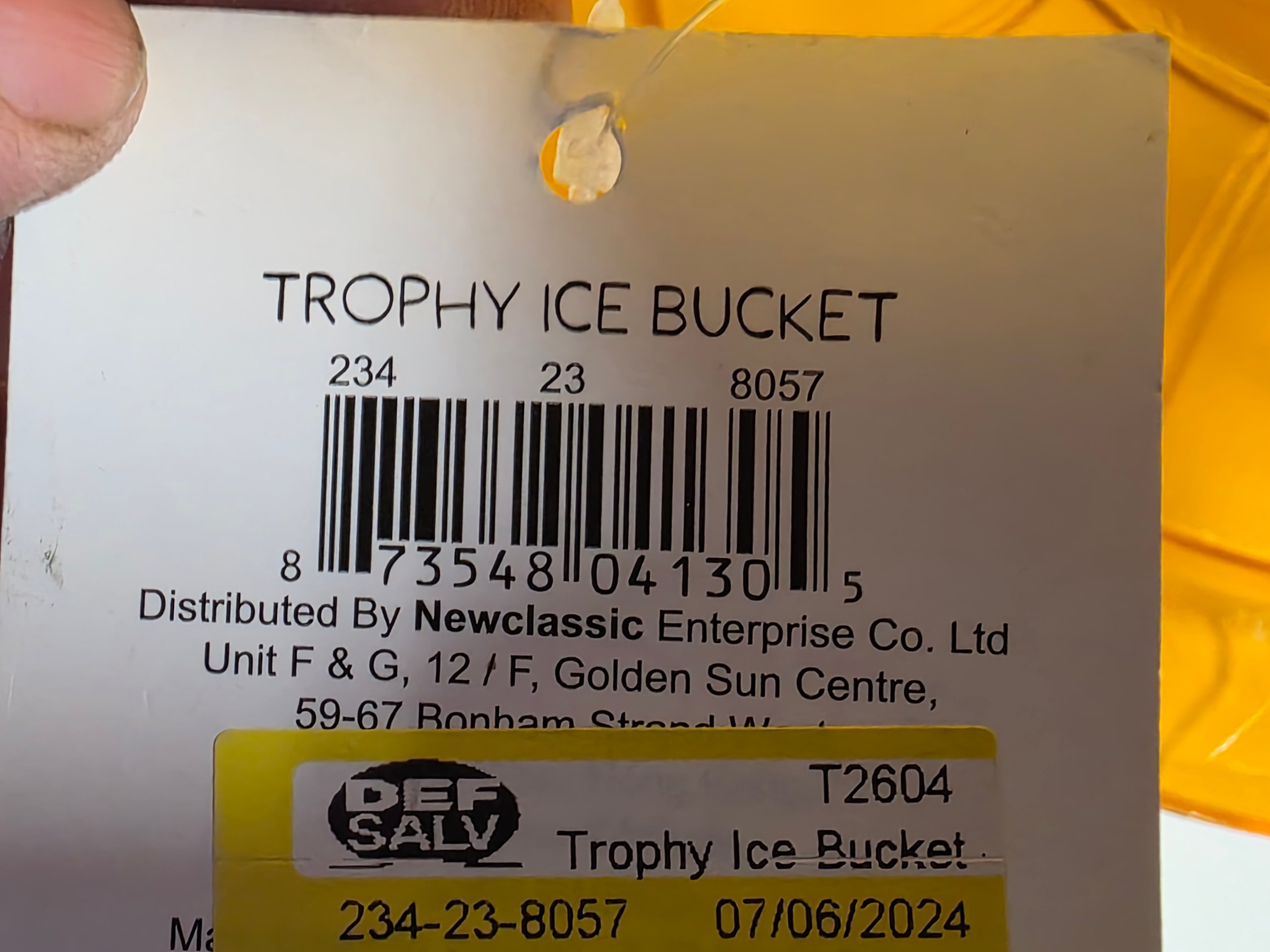Plastic Trophy Ice Bucket Large Gold Party Decor Two-Handle Celebration Display