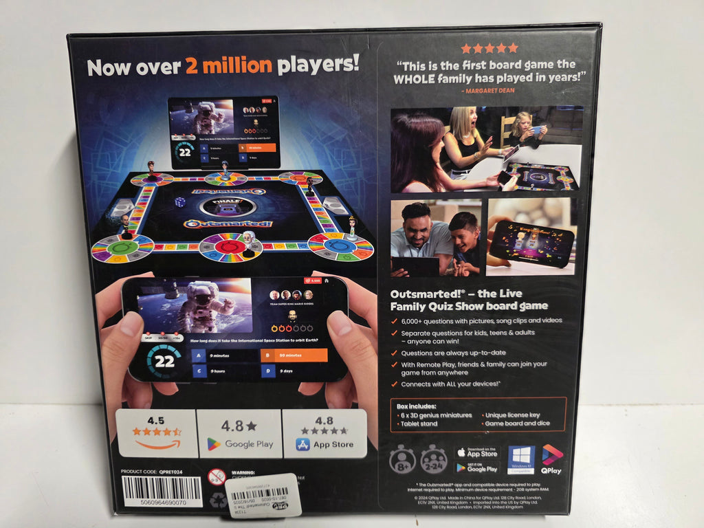 Outsmarted! The Live Quiz Show Interactive Family Board Game App-Connected Trivia Set