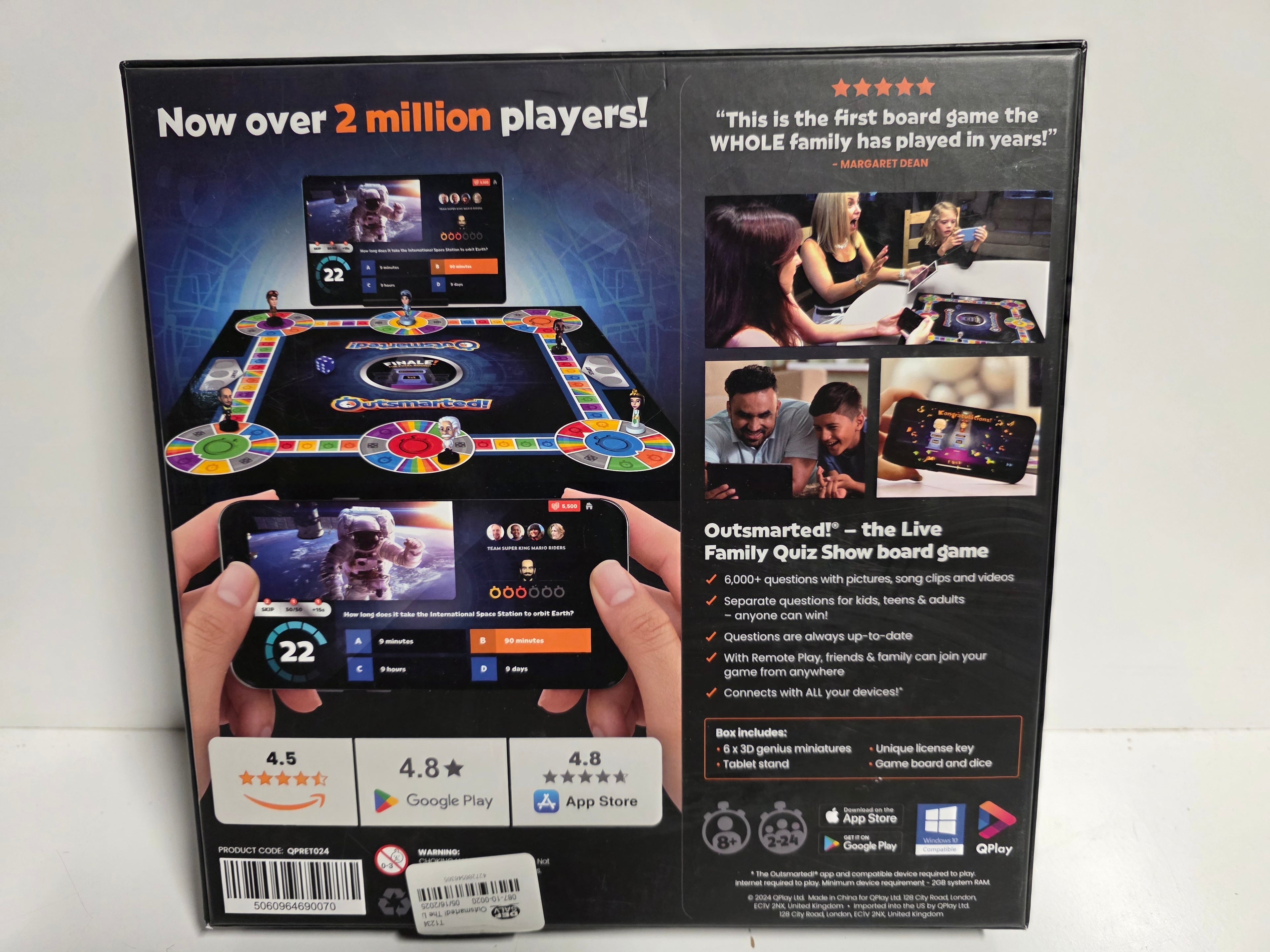 Outsmarted! The Live Quiz Show Interactive Family Board Game App-Connected Trivia Set