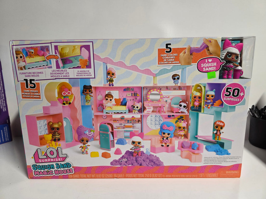 L.O.L. Surprise Squish Sand Magic House Playset 50+ Surprises Moldable Sand Doll House