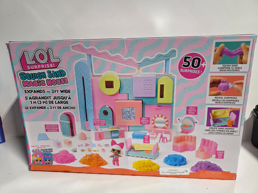 L.O.L. Surprise Squish Sand Magic House Playset 50+ Surprises Moldable Sand Doll House