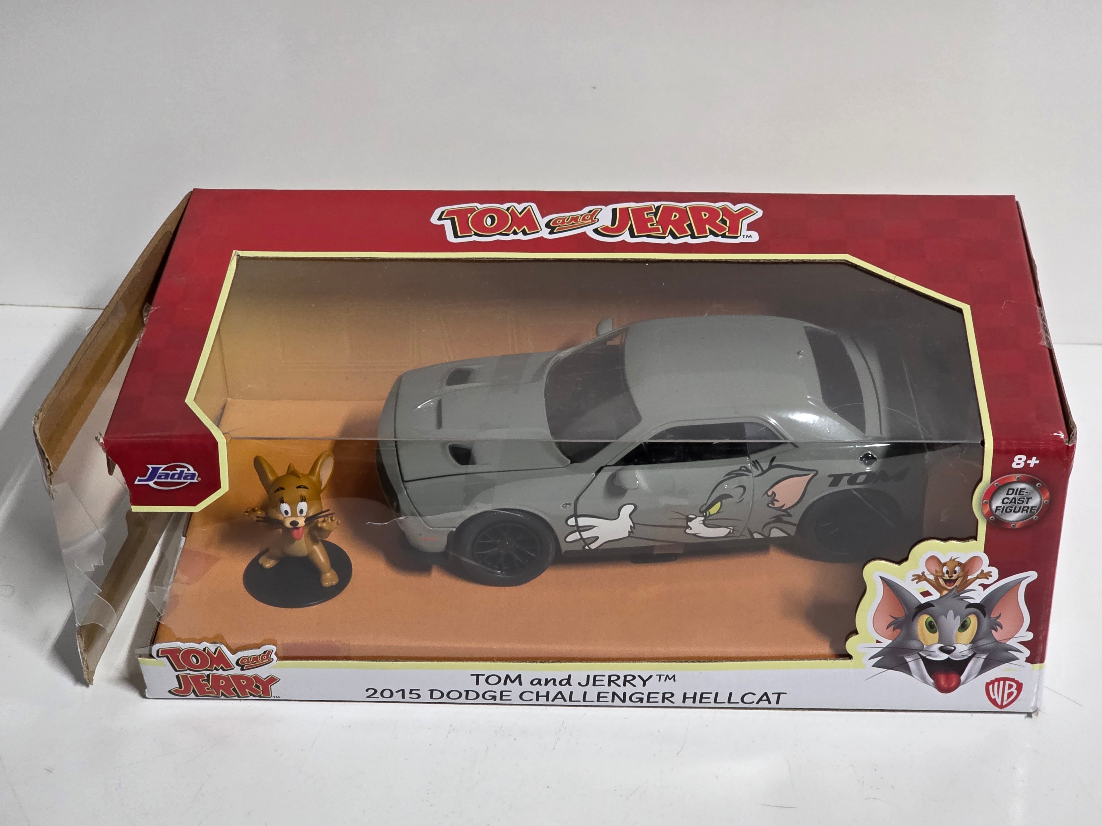 Jada Tom and Jerry 2015 Dodge Challenger Hellcat Diecast Collectible Vehicle