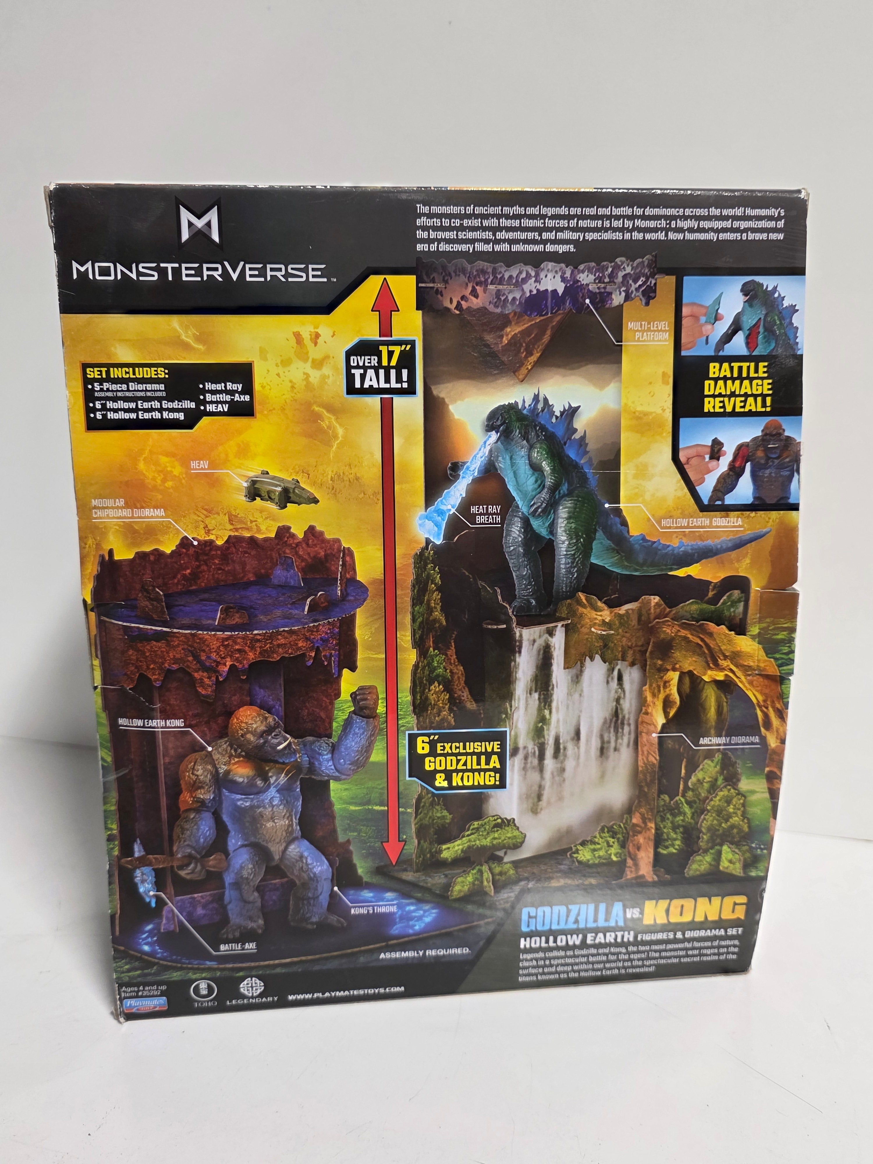 Godzilla vs Kong MonsterVerse Hollow Earth Figures and Multi-Level Diorama Set