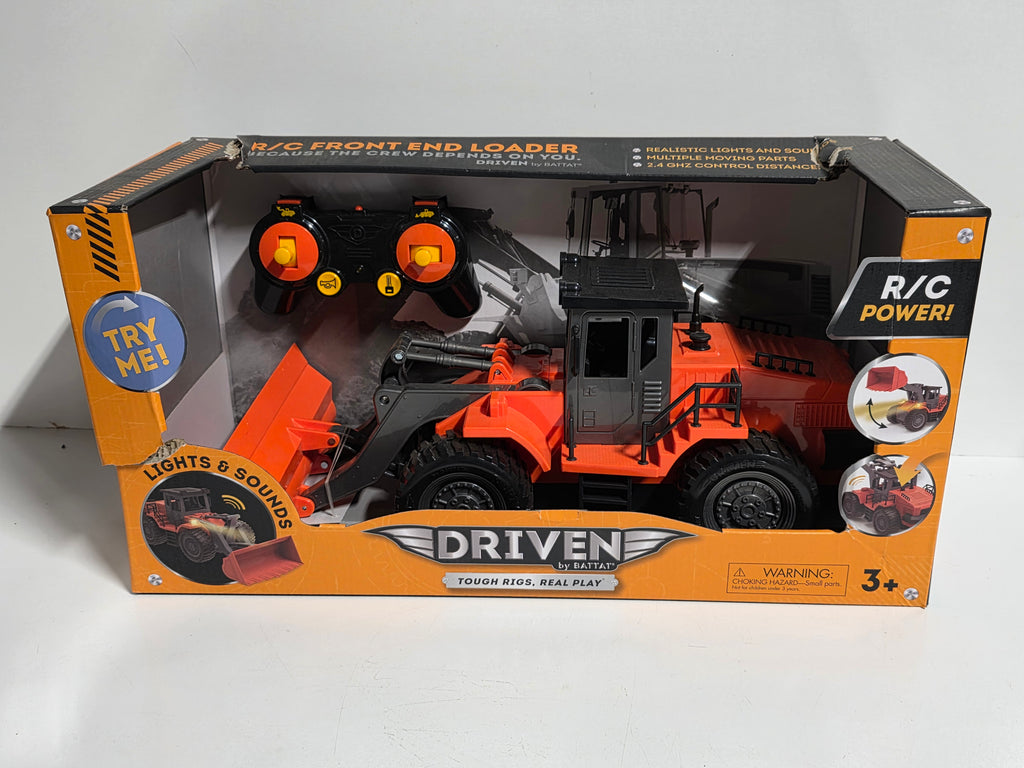 Driven by Battat RC Front End Loader Lights Sounds Construction Vehicle Toy