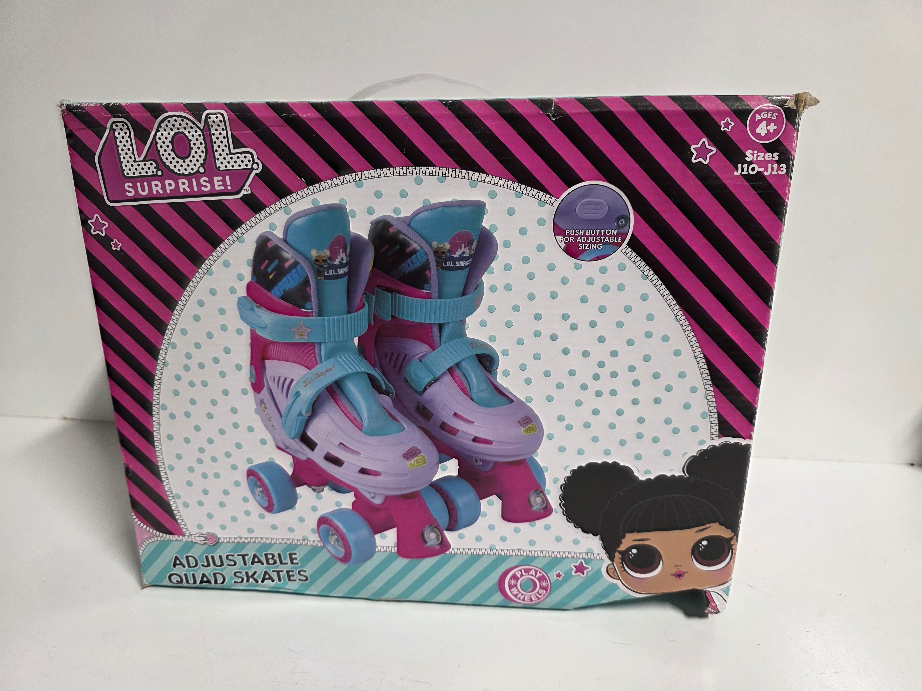 LOL Surprise Adjustable Quad Skates Pink Blue Girls Roller Skates J10–J13 Toy