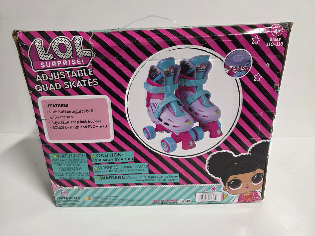 LOL Surprise Adjustable Quad Skates Pink Blue Girls Roller Skates J10–J13 Toy