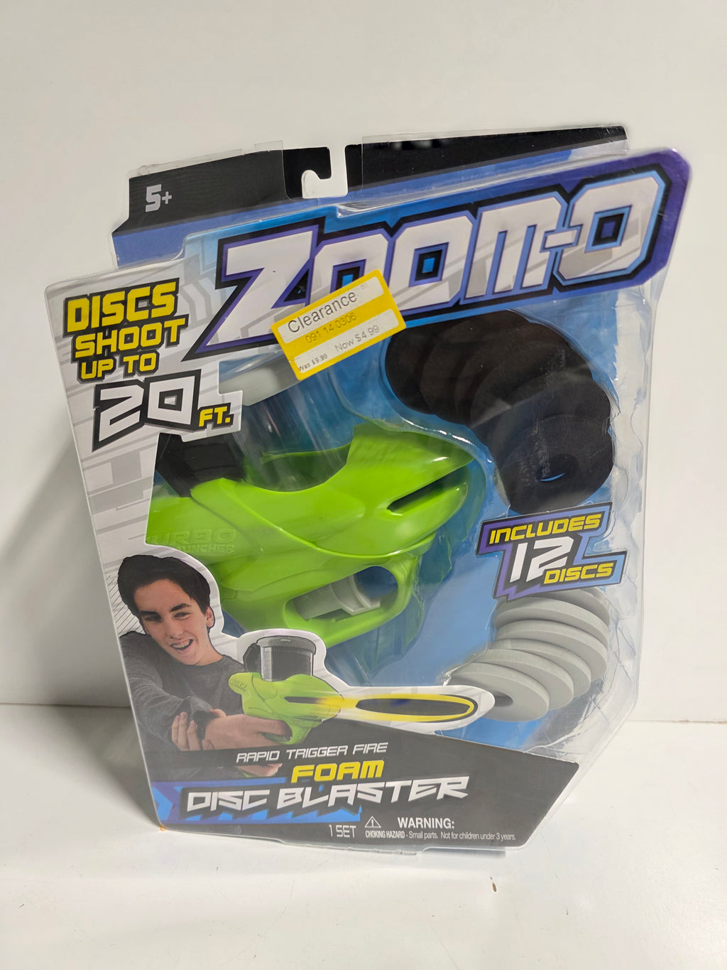 Zoom-O Turbo Disc Launcher Foam Disc Blaster Rapid Trigger Toy Set 12 Discs