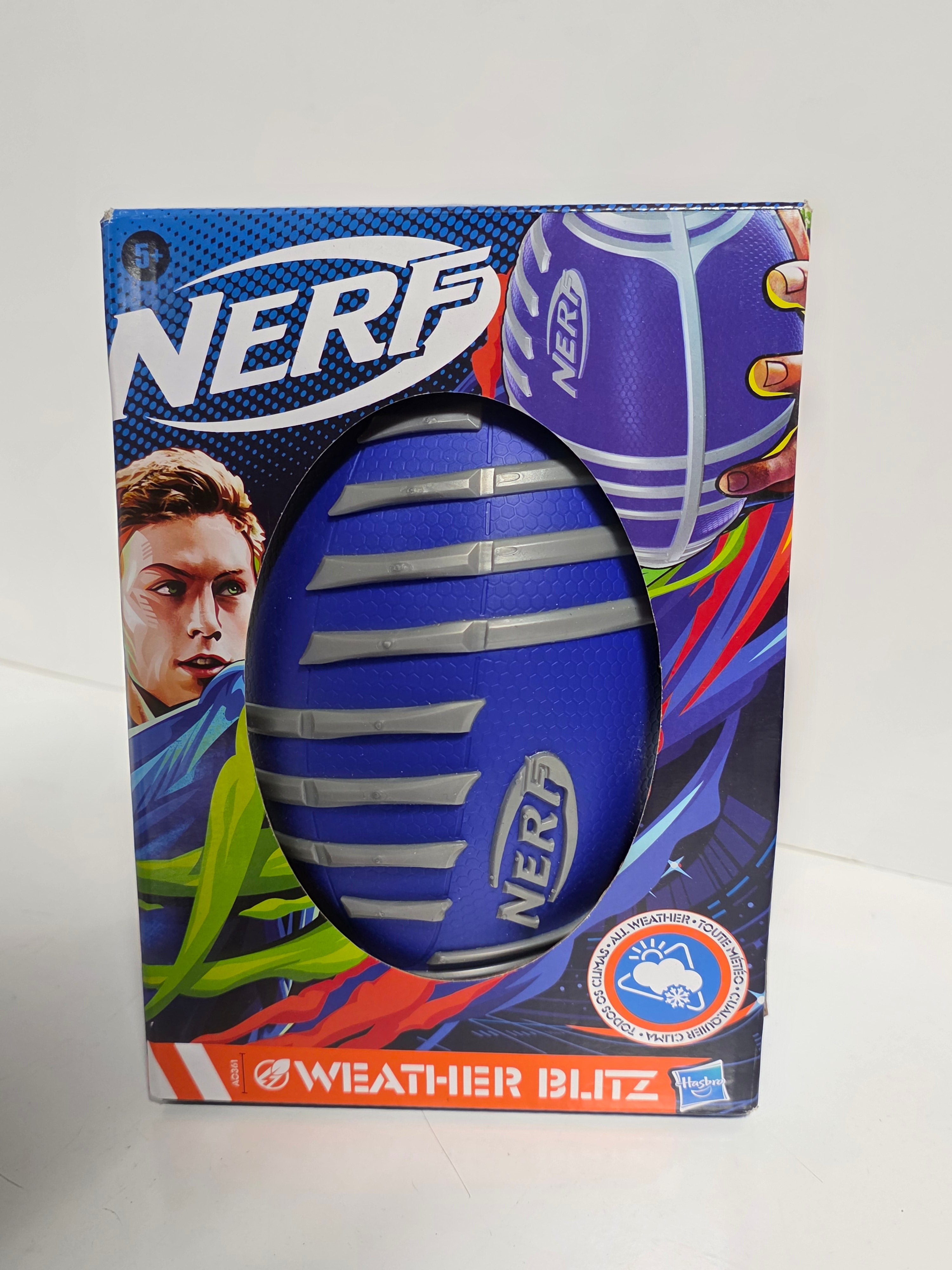 NERF Weather Blitz Blue Football Hasbro All-Weather Outdoor Sports Toy Collectible