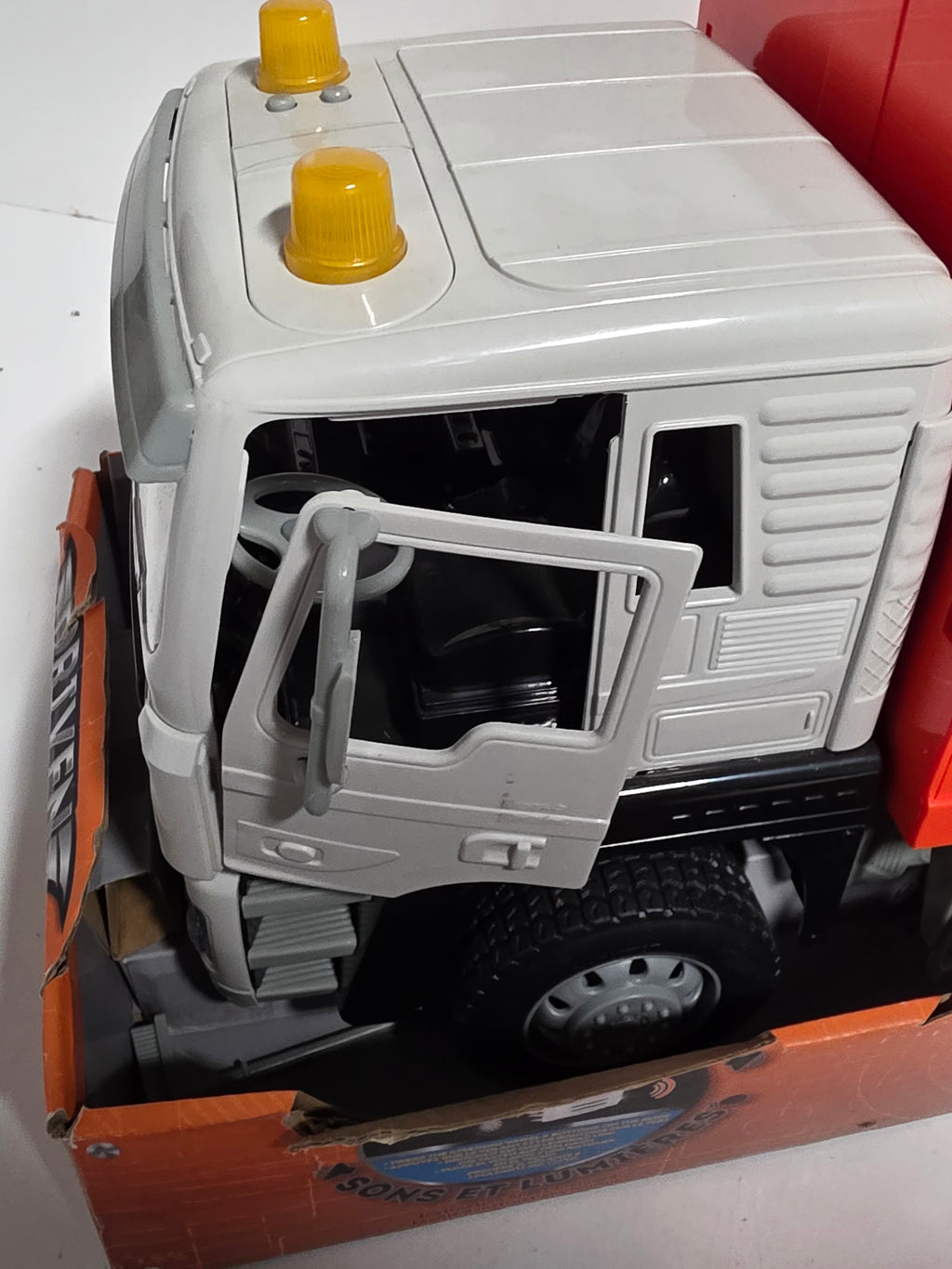 Driven by Battat Orange Recycling Garbage Truck Lights Sounds Toy Vehicle Collectible