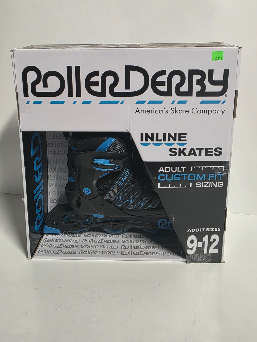Roller Derby Inline Skates TA500AL Adult Custom Fit Adjustable Black Blue Set 9-12