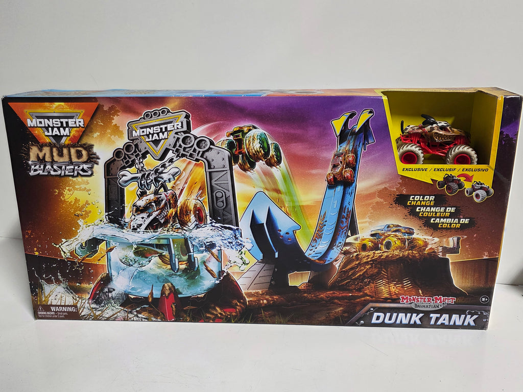 Monster Jam Mud Blasters Monster Mutt Dalmatian Dunk Tank Playset Color Change