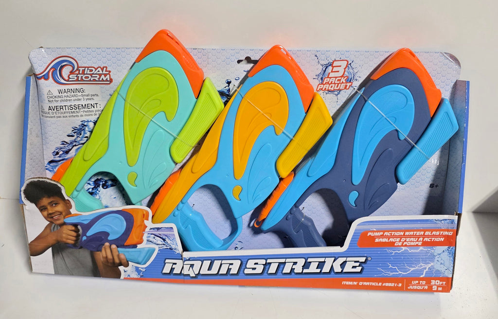 Tidal Storm Aqua Strike 3 Pack Pump Action Water Blasters Kids Outdoor Toy Set