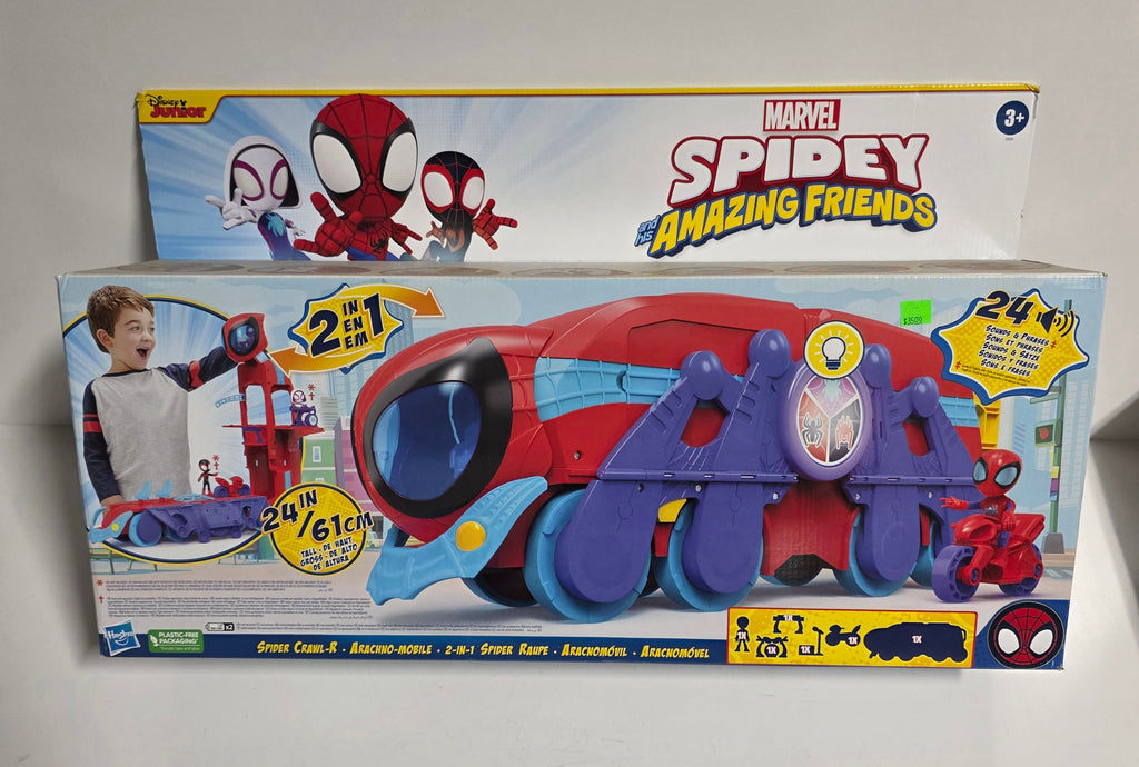 Marvel Spidey and His Amazing Friends 2-in-1 Spider Crawl-R Arachno-Mobile Playset Toy