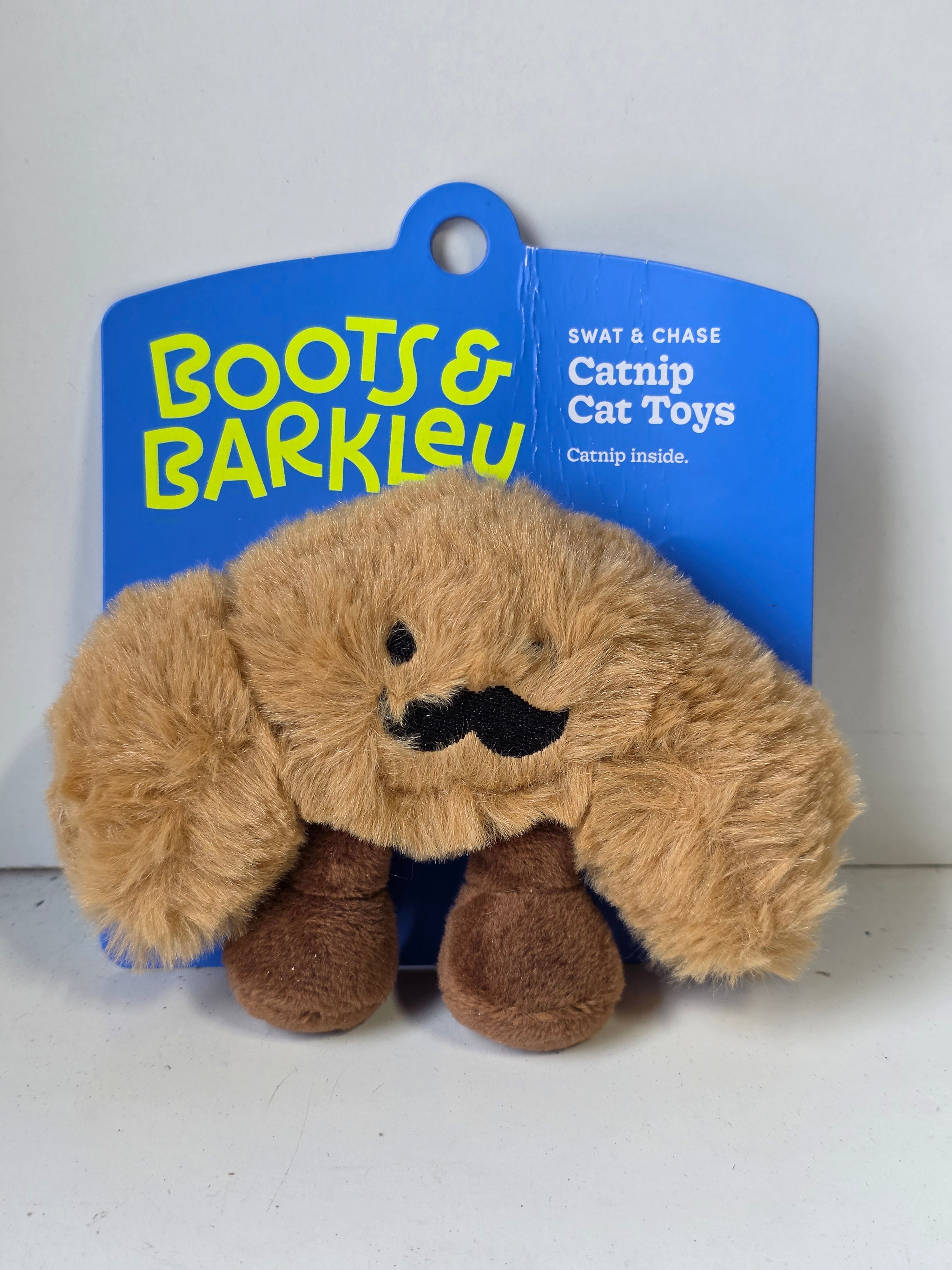 Boots & Barkley Swat & Chase Catnip Cat Toy Plush Mustache Character Collectible