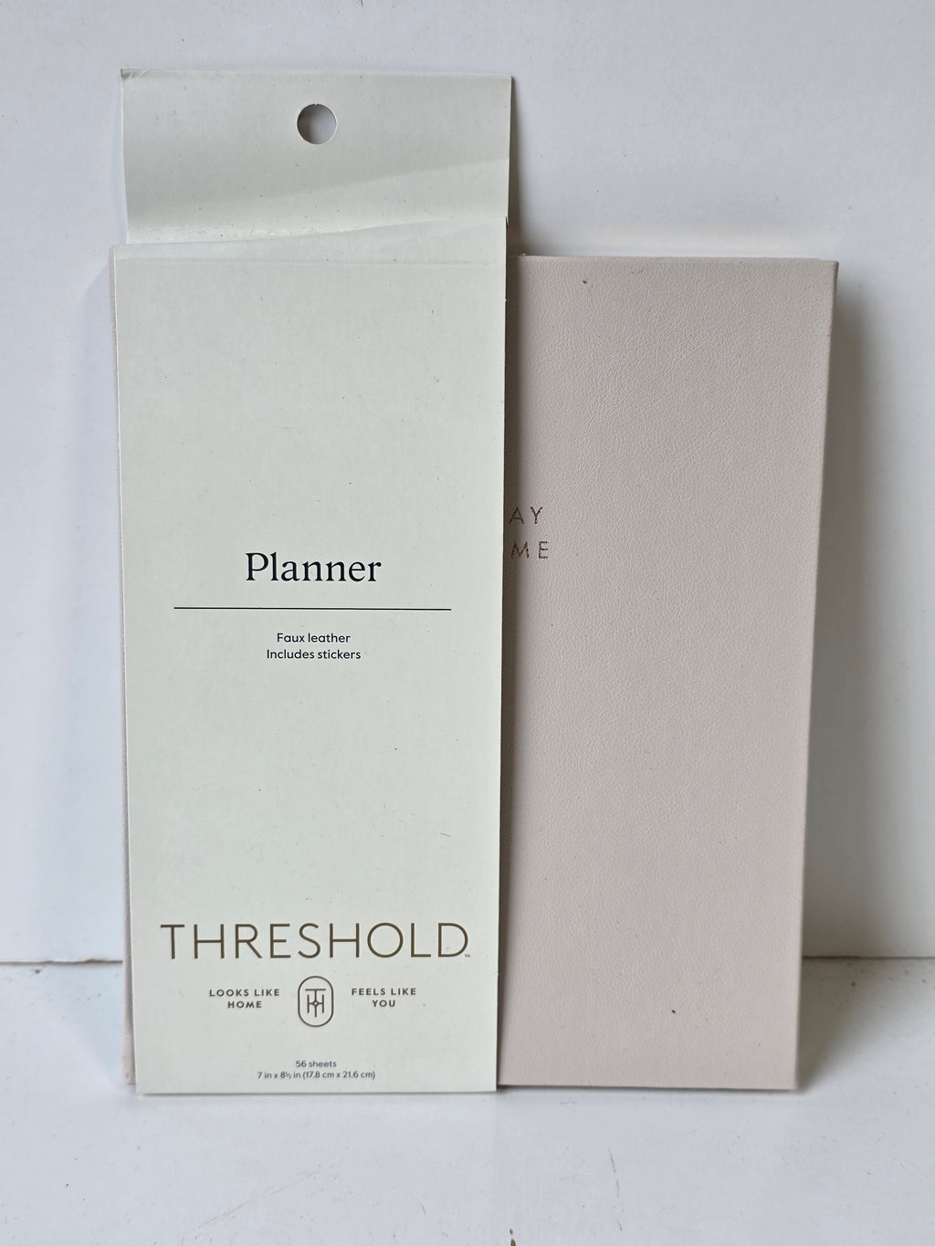 Threshold Faux Leather Planner with Stickers Soft Pink Stationery Notebook Set