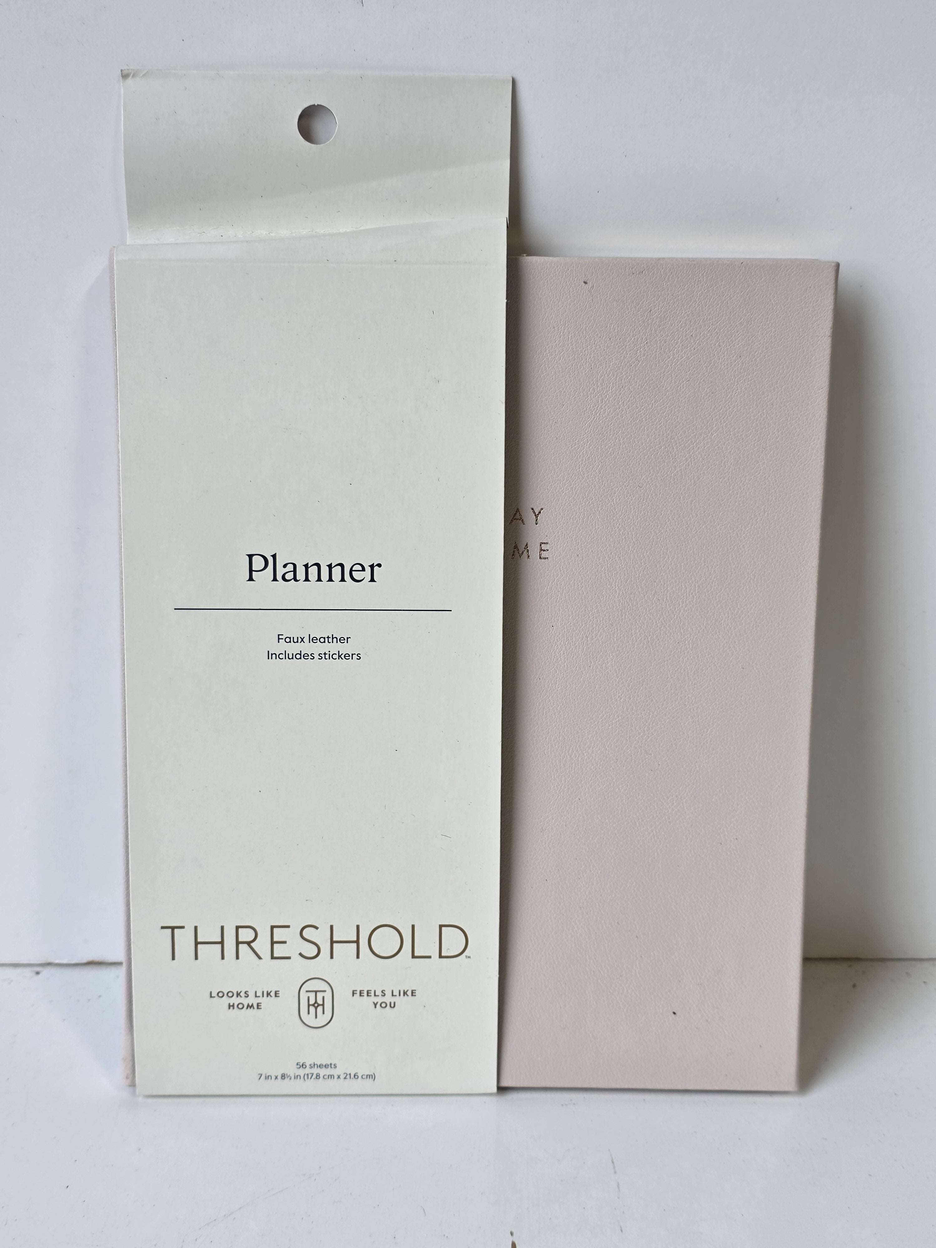 Threshold Faux Leather Planner with Stickers Soft Pink Stationery Notebook Set