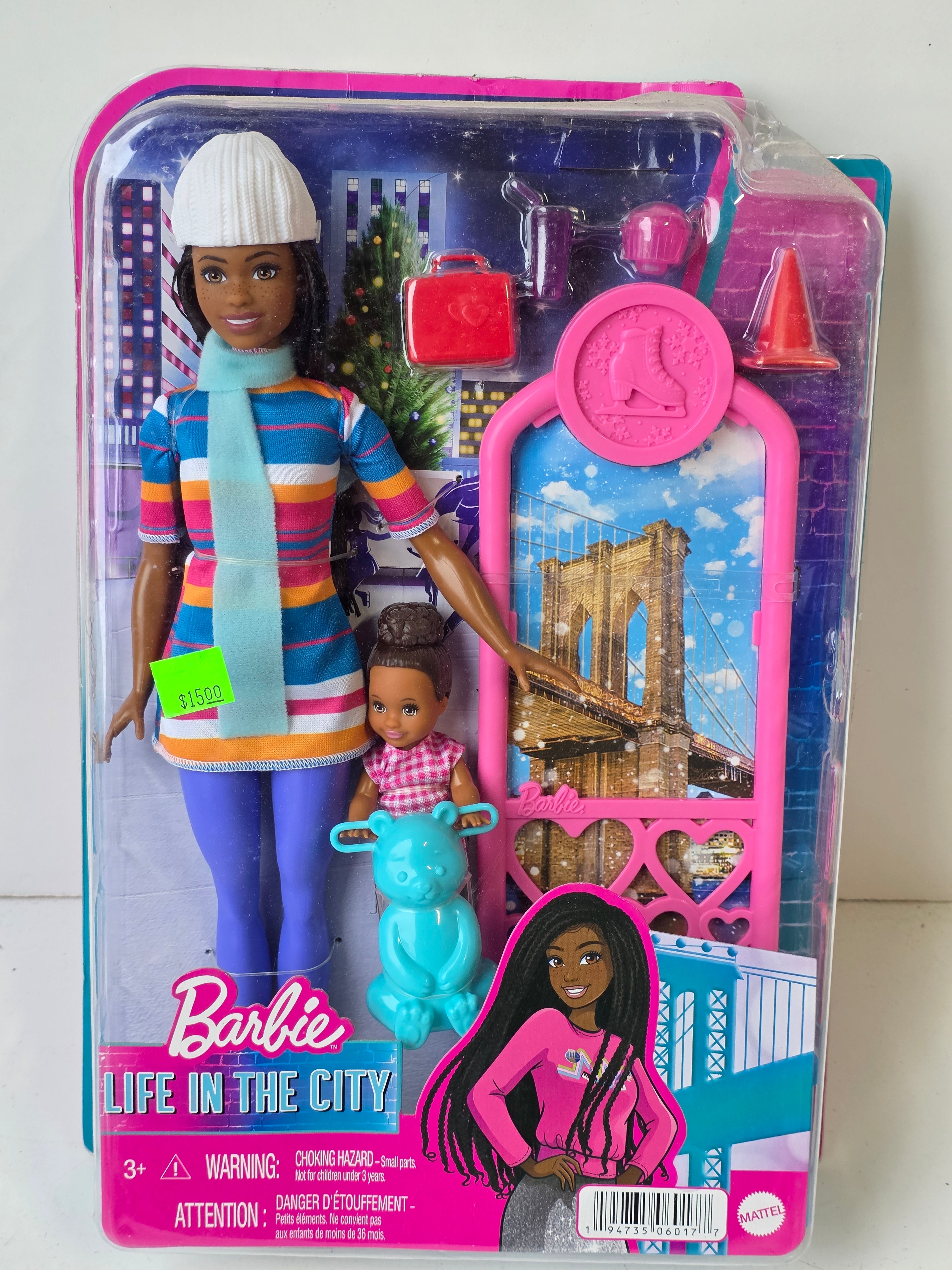 Mattel Barbie Life in the City Doll and Child Playset with Accessories HGX56