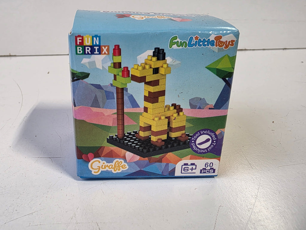 FunLittleToys Fun Brix Mini Animal Building Blocks Giraffe 60 Piece Construction Set