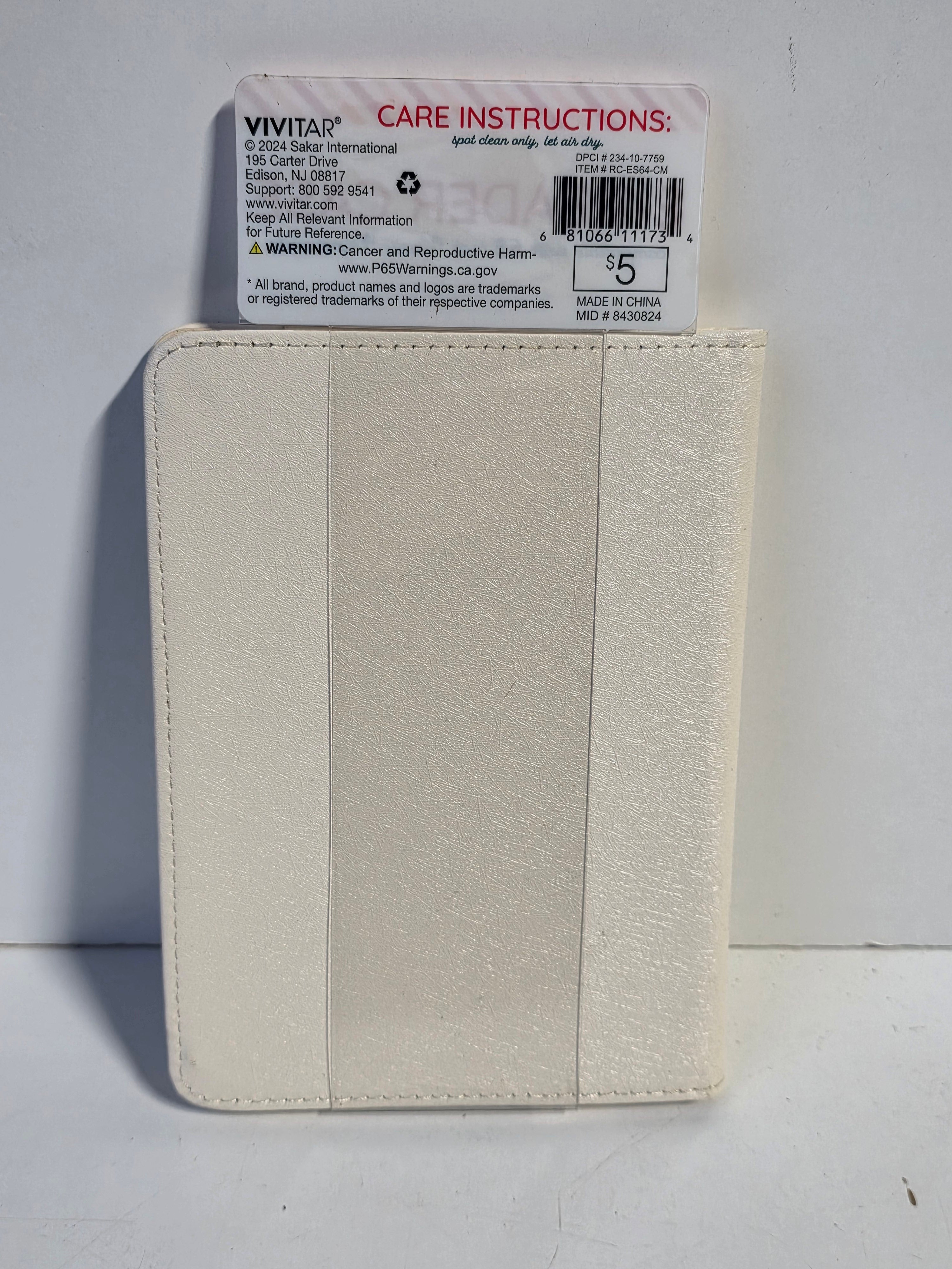 Vivitar E Reader Case Book Club White Faux Leather Six Point Eight Inch Kindle Paperwhite Sleeve