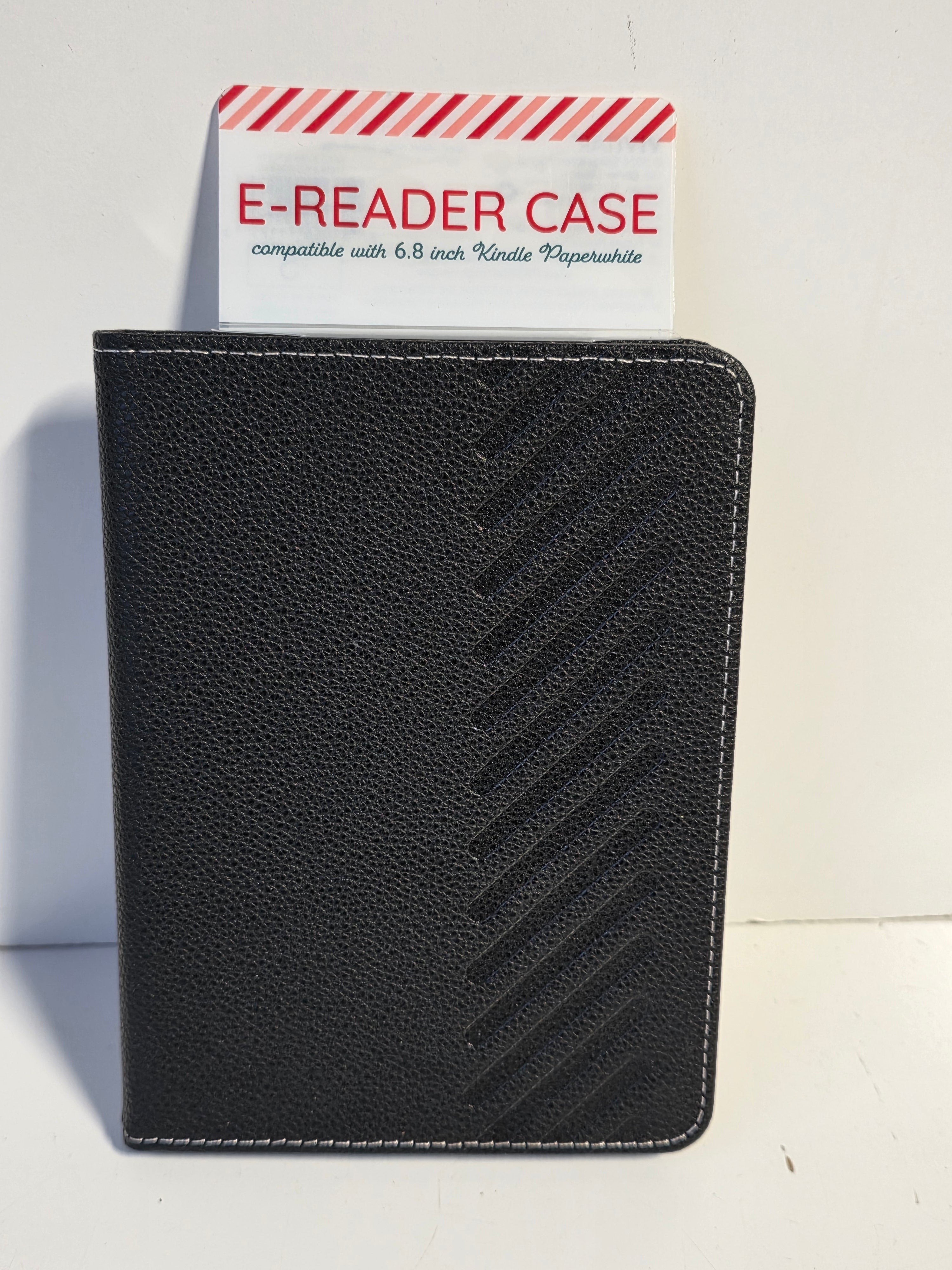 Vivitar E Reader Case Black Faux Leather Six Point Eight Inch Kindle Paperwhite Sleeve