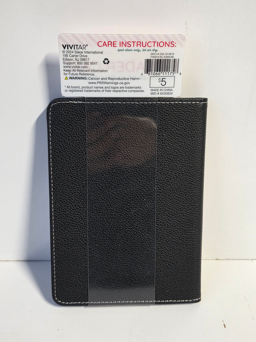 Vivitar E Reader Case Black Faux Leather Six Point Eight Inch Kindle Paperwhite Sleeve