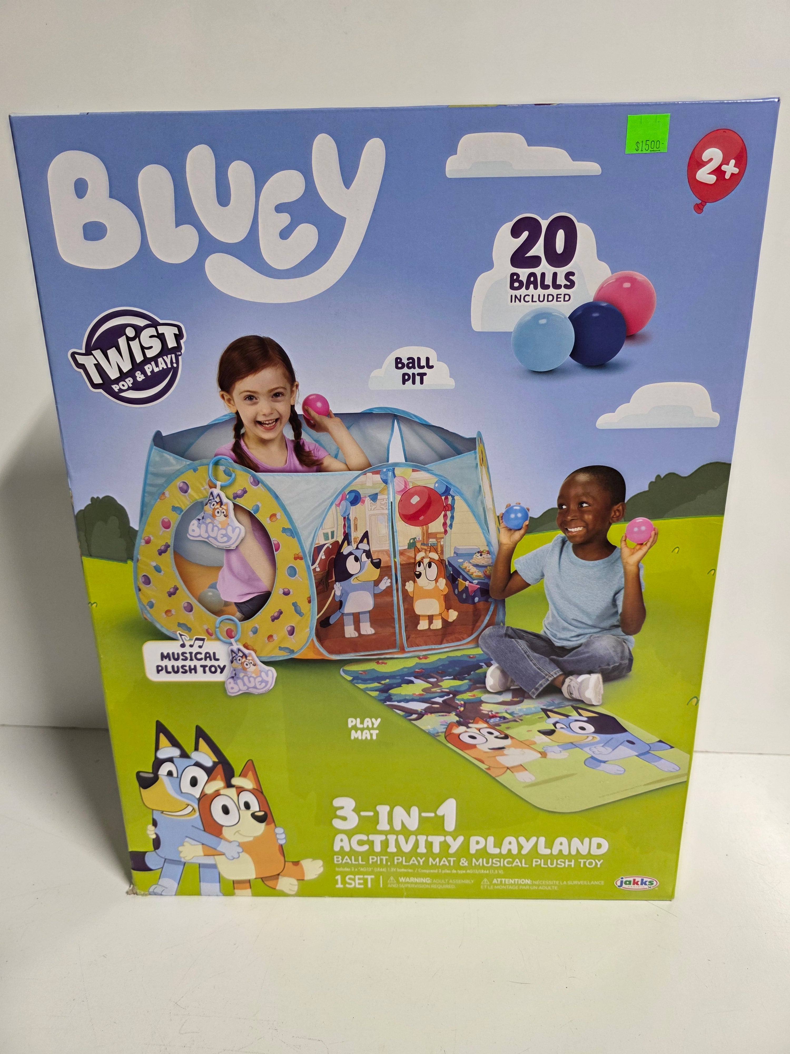 Bluey 3 In 1 Activity Playland Ball Pit Play Mat Musical Plush Toy Set Jakks