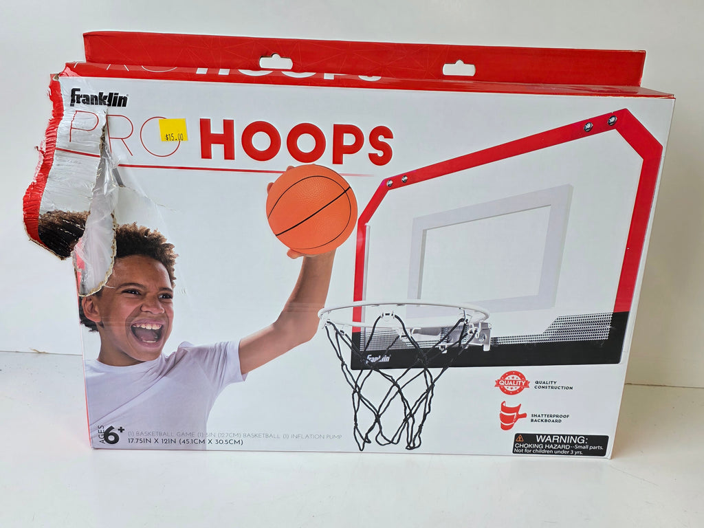 Franklin Pro Hoops Shatterproof Over The Door Basketball Set Indoor Sports Game Kit