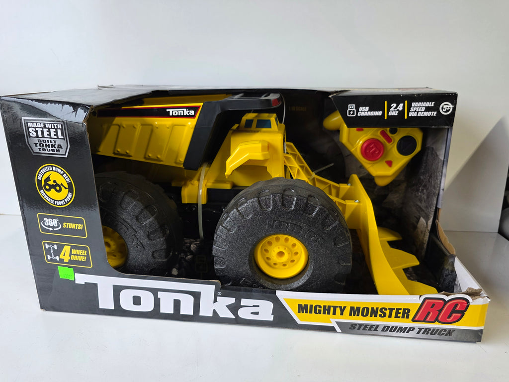 Tonka Mighty Monster RC Steel Dump Truck 4 Wheel Drive Remote Control Vehicle