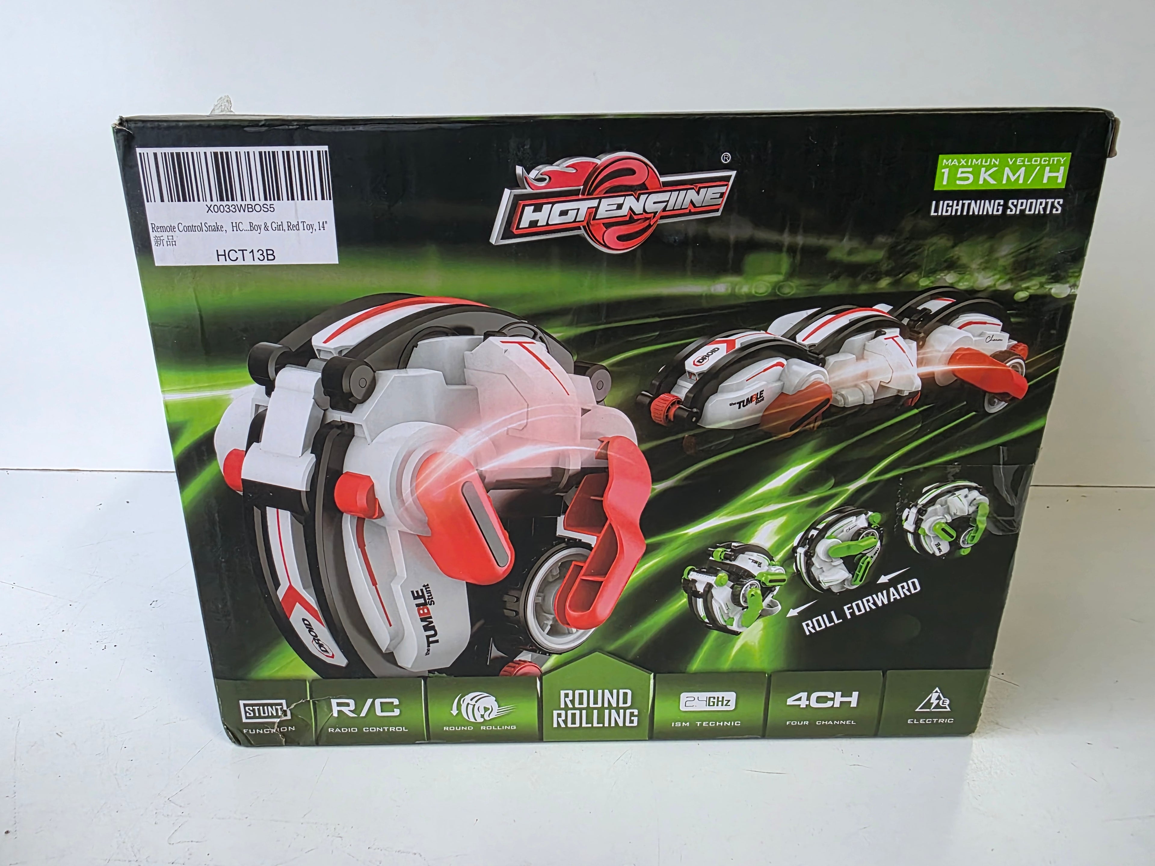 Hot Engine Remote Control Transforming Rolling Stunt Vehicle 15KMH Electric Toy