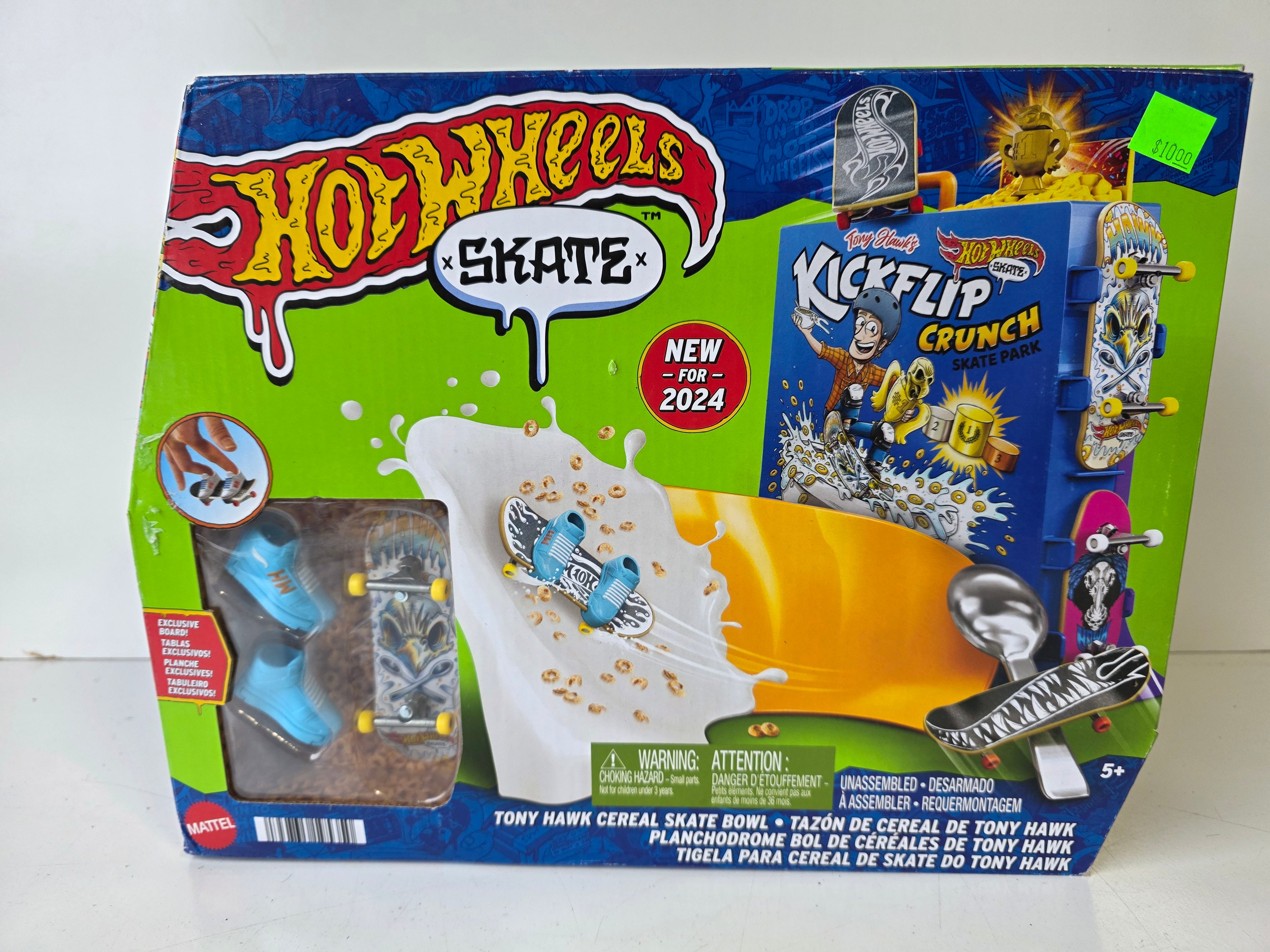 Hot Wheels Tony Hawk Kickflip Crunch Cereal Skate Park Playset Collectible Set