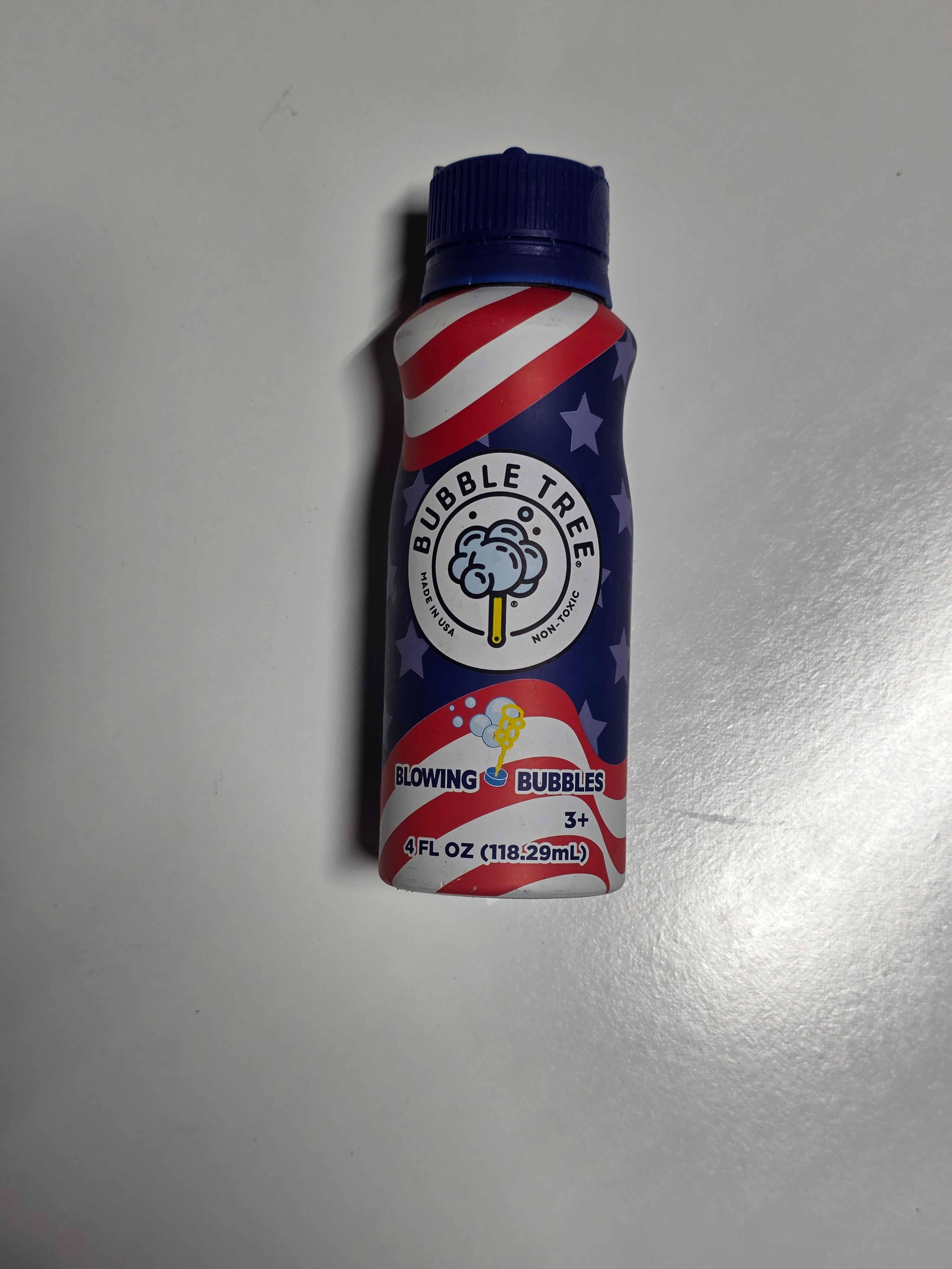 Bubble Tree Patriotic Bubble Solution 4 fl oz Refillable Aluminum Bottle with Wand