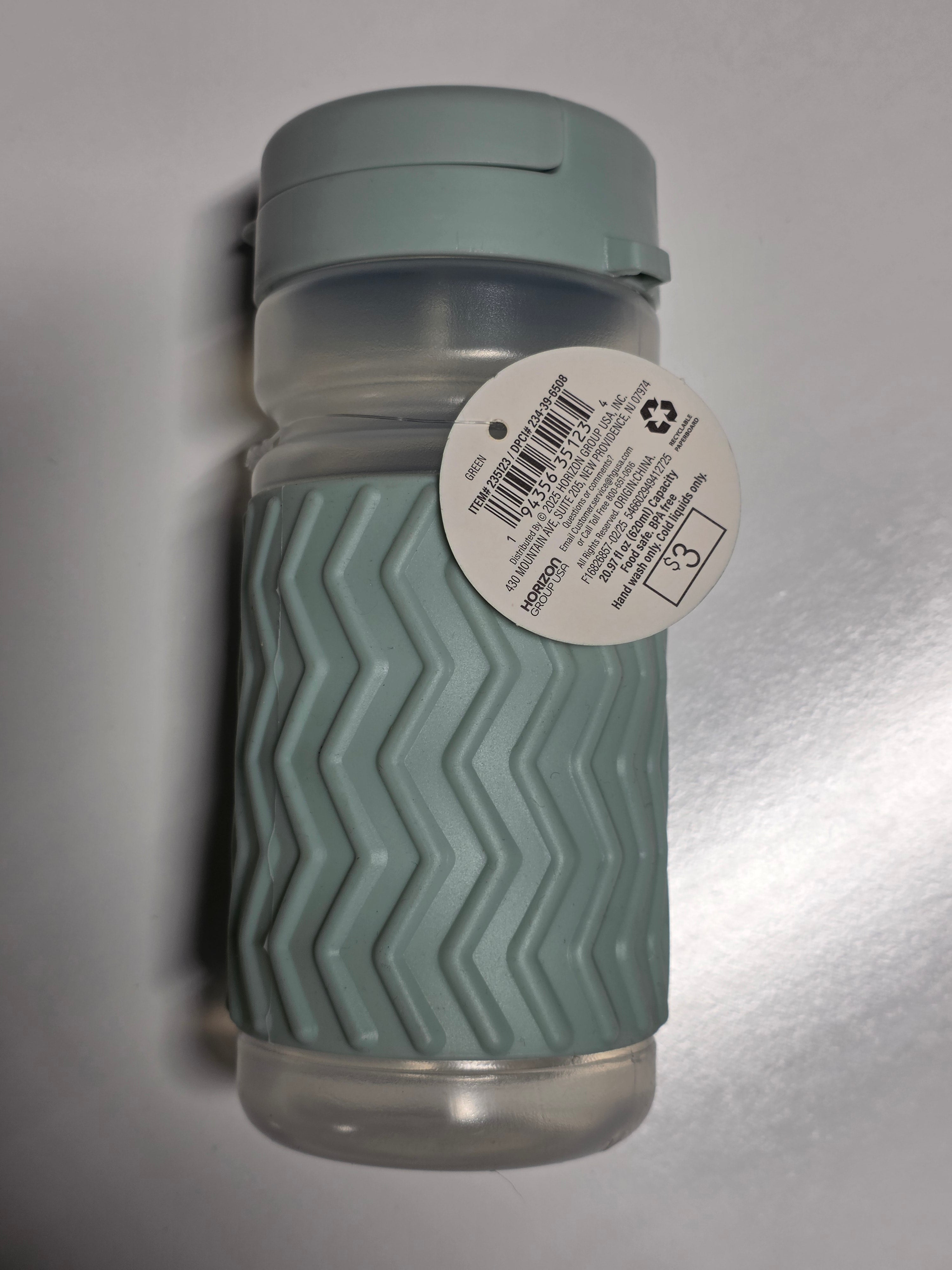Teal Horizon Plastic Water Bottle Teal Silicone Grip Everyday Hydration Essential