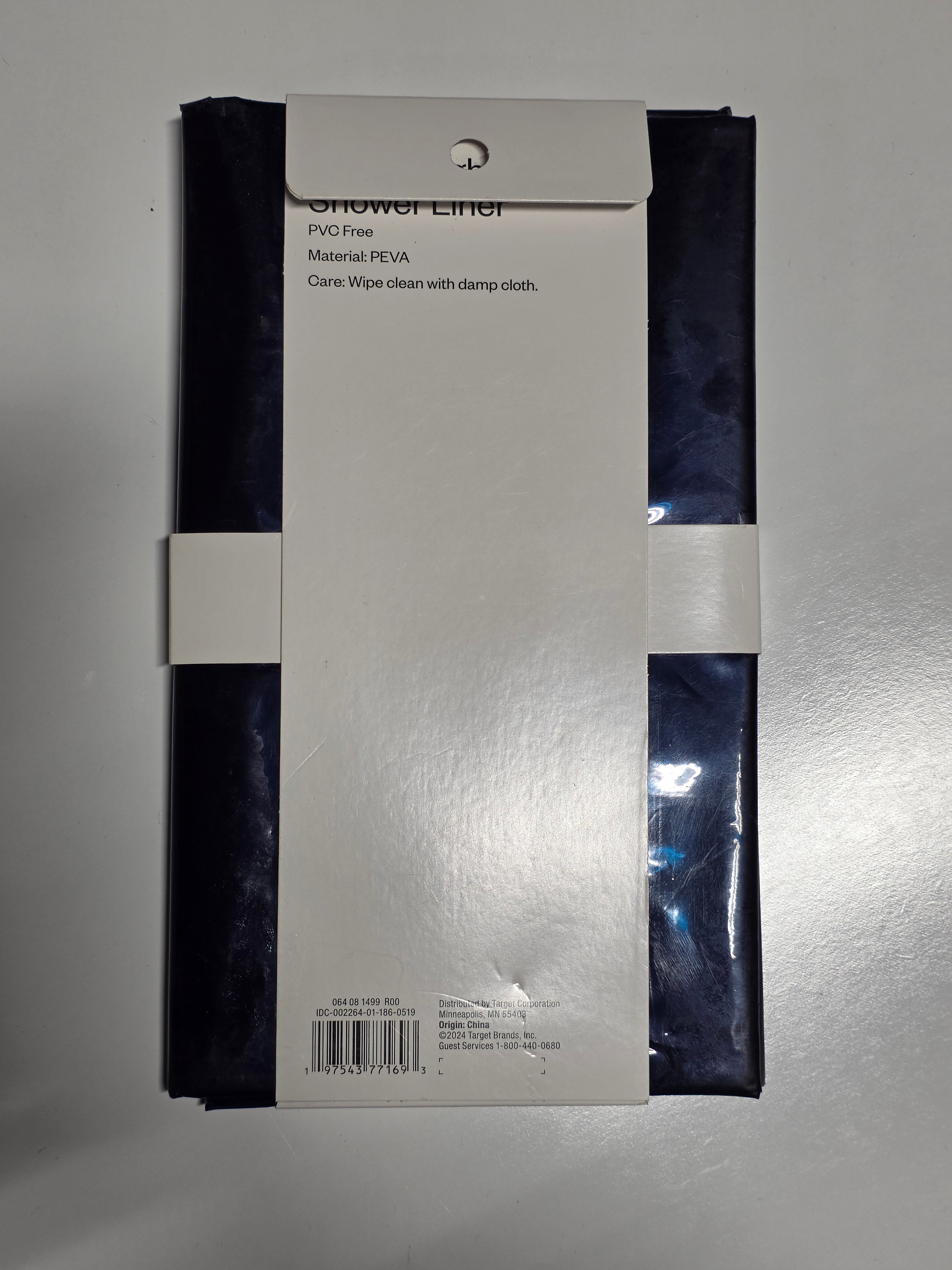 Room Essentials PEVA Lightweight Shower Liner Translucent Blue Waterproof Bath