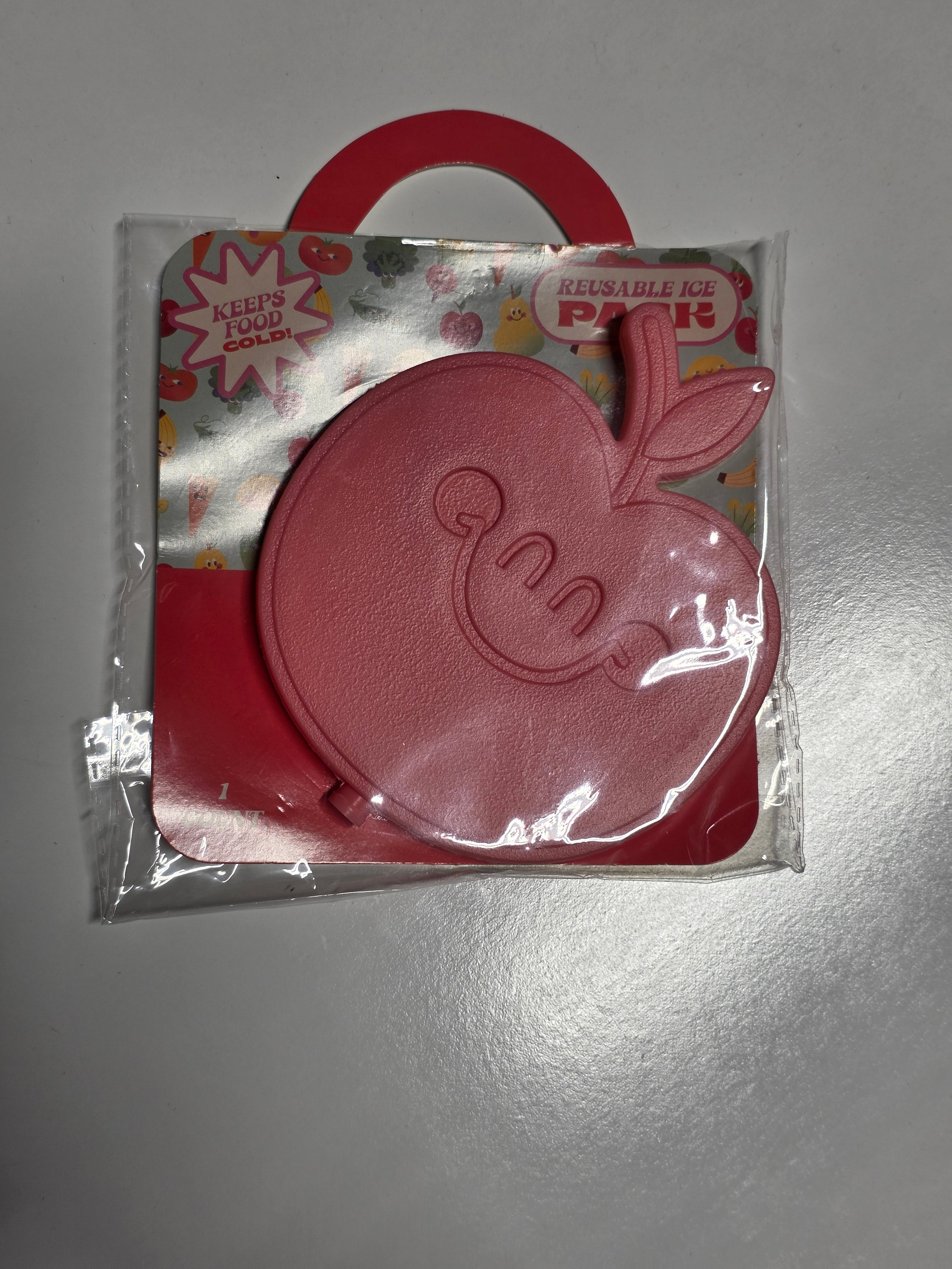 Pink Reusable Apple Ice Pack Cute Lunchbox Cooling Accessory Kids Food Cold Keeper
