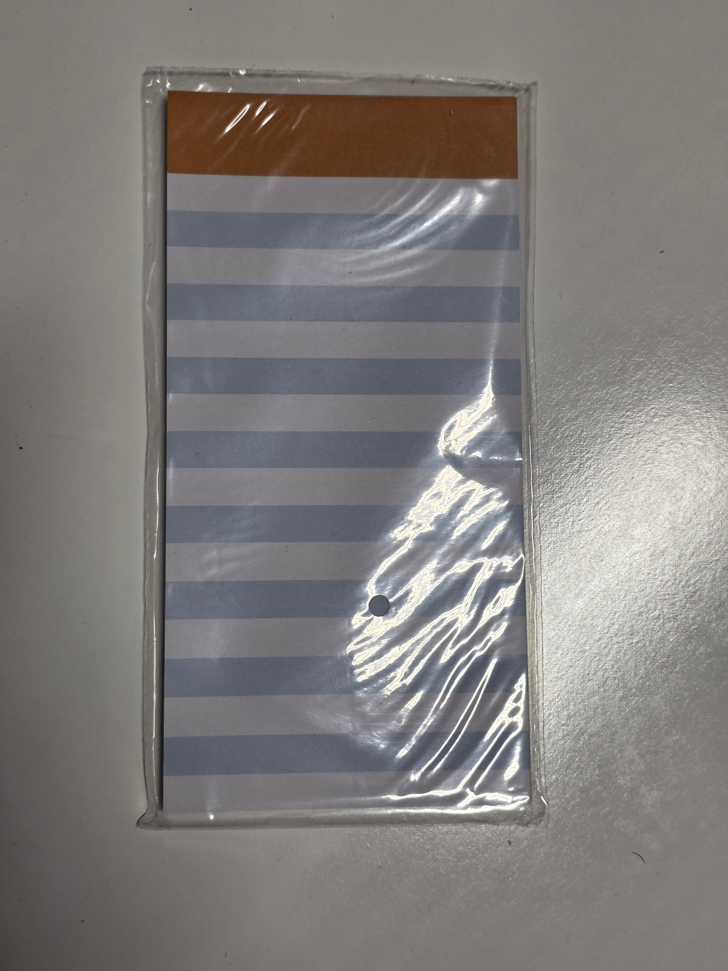 Blue Stripe List Pad 50-Sheet Notepad Long Format for Notes Tasks & Daily Lists