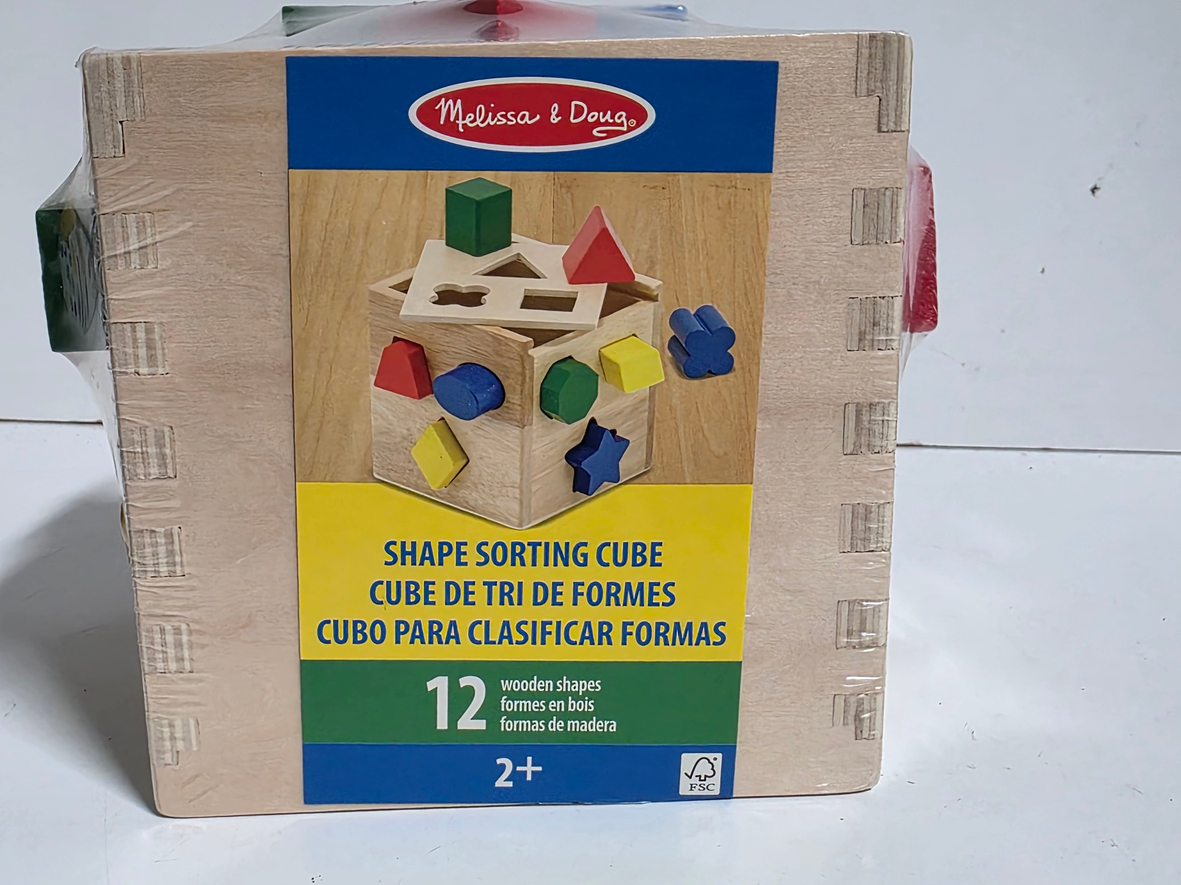 Melissa And Doug Wooden Shape Sorting Cube Toddler Educational Learning Toy Set