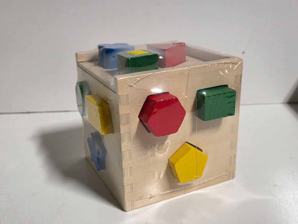 Melissa And Doug Wooden Shape Sorting Cube Toddler Educational Learning Toy Set