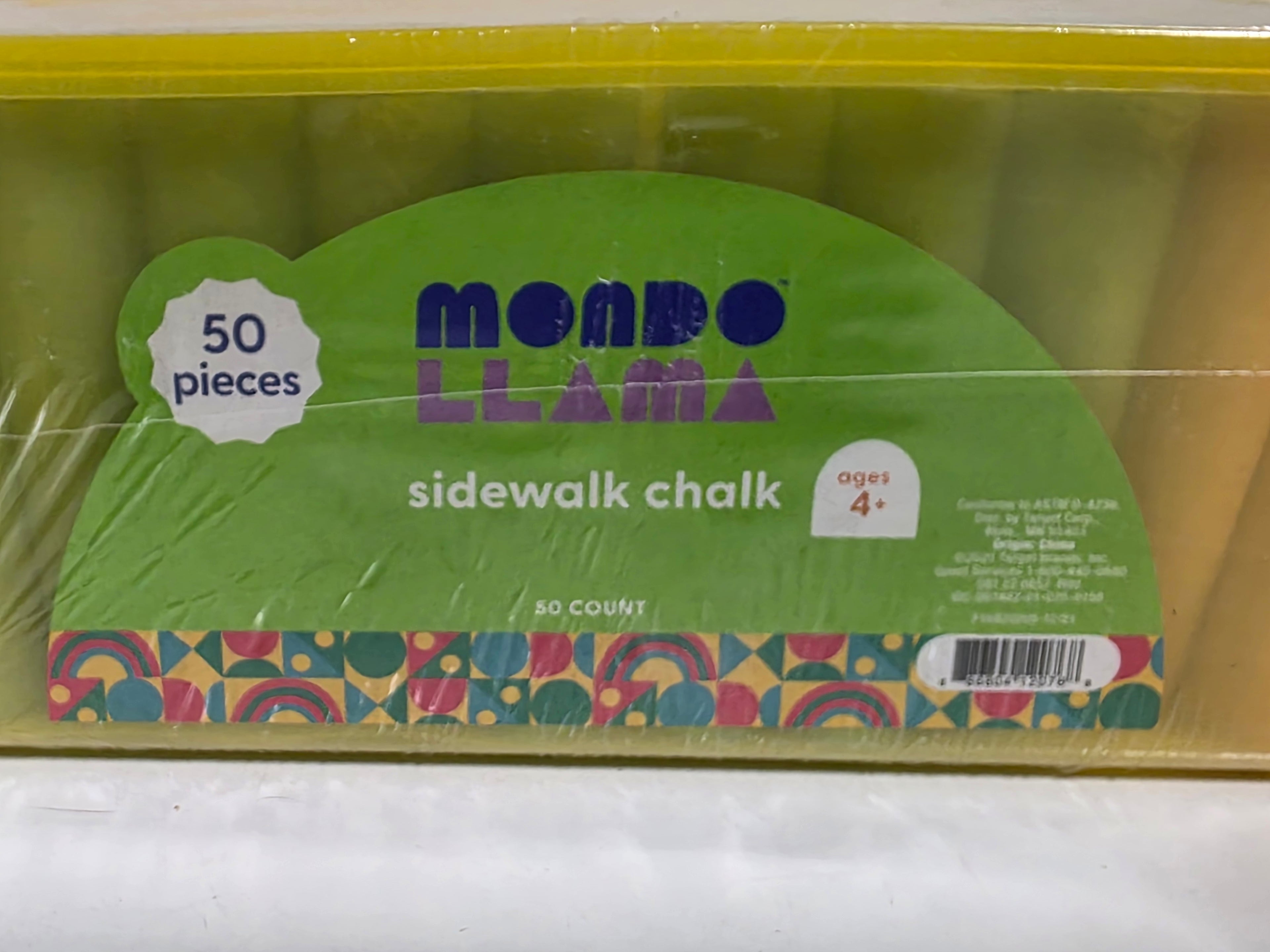 Mondo Llama 50 Piece Sidewalk Chalk Outdoor Art Bucket Kids Creative Play Set