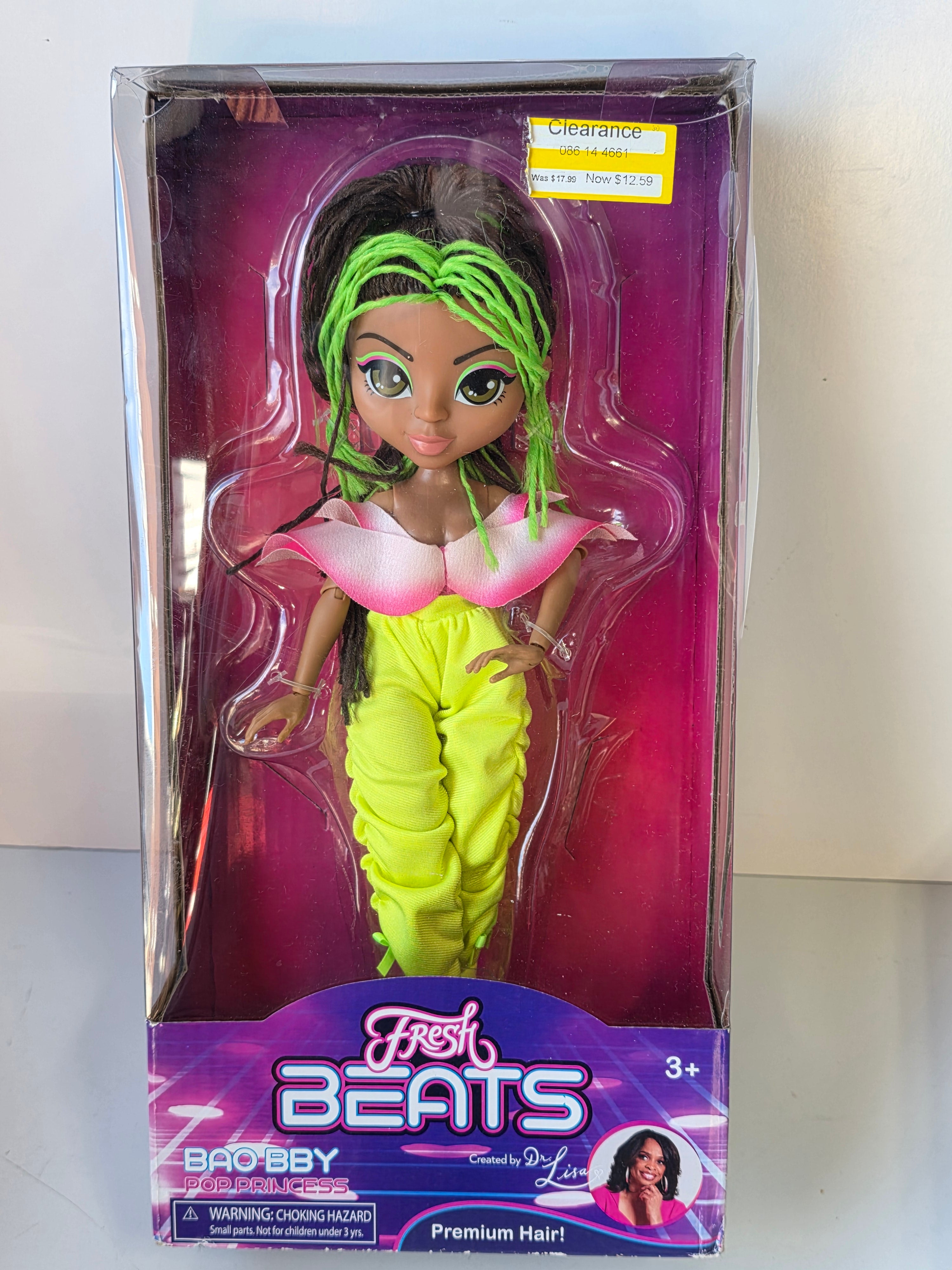Fresh Beats Bao-Bby Pop Princess Fashion Doll with Premium Hair Collectible Set