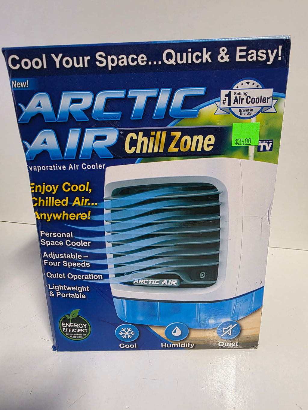 Arctic Air Chill Zone Personal Evaporative Air Cooler Portable Adjustable Fan