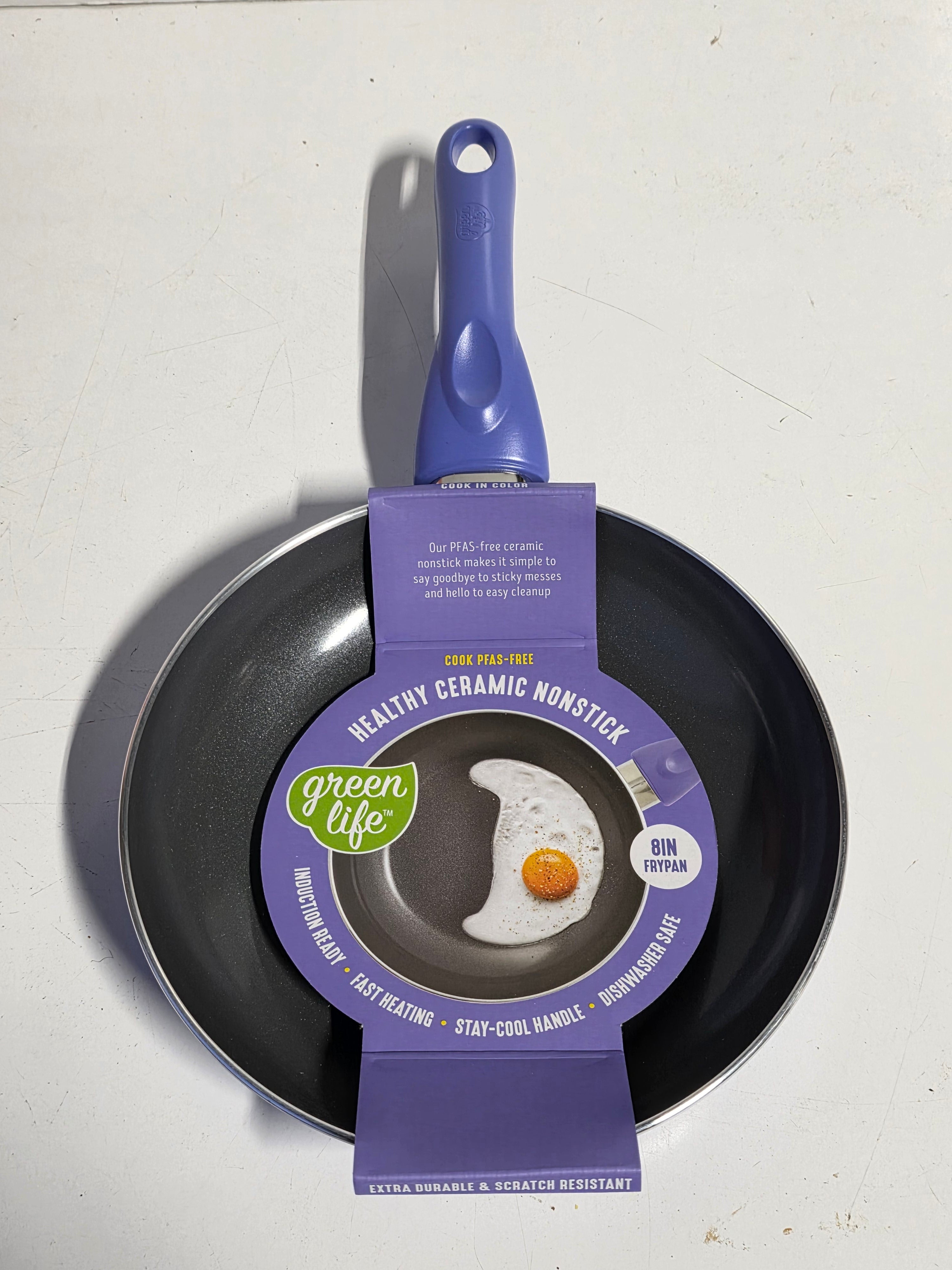 Purple GreenLife Ceramic Nonstick 8 Inch Frypan Purple Stay Cool Handle Induction Ready