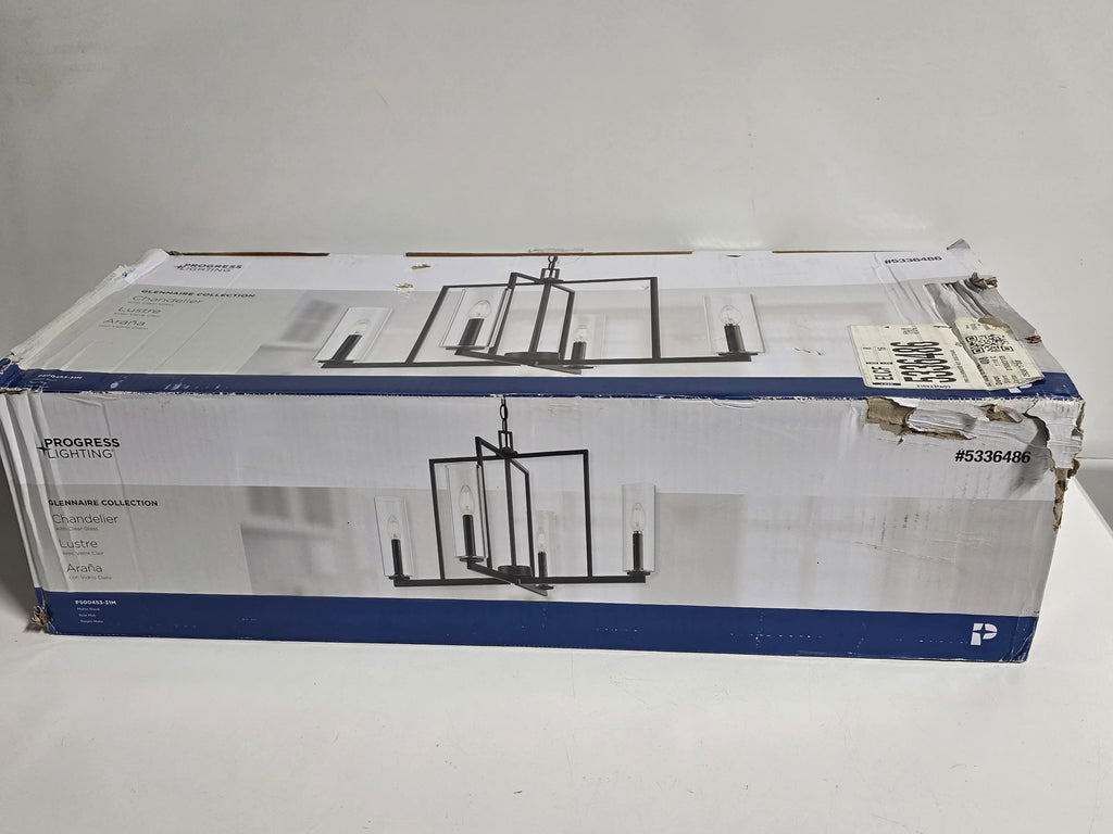 Progress Lighting Glennaire Collection Clear Glass Modern Chandelier Home Decor Fixture