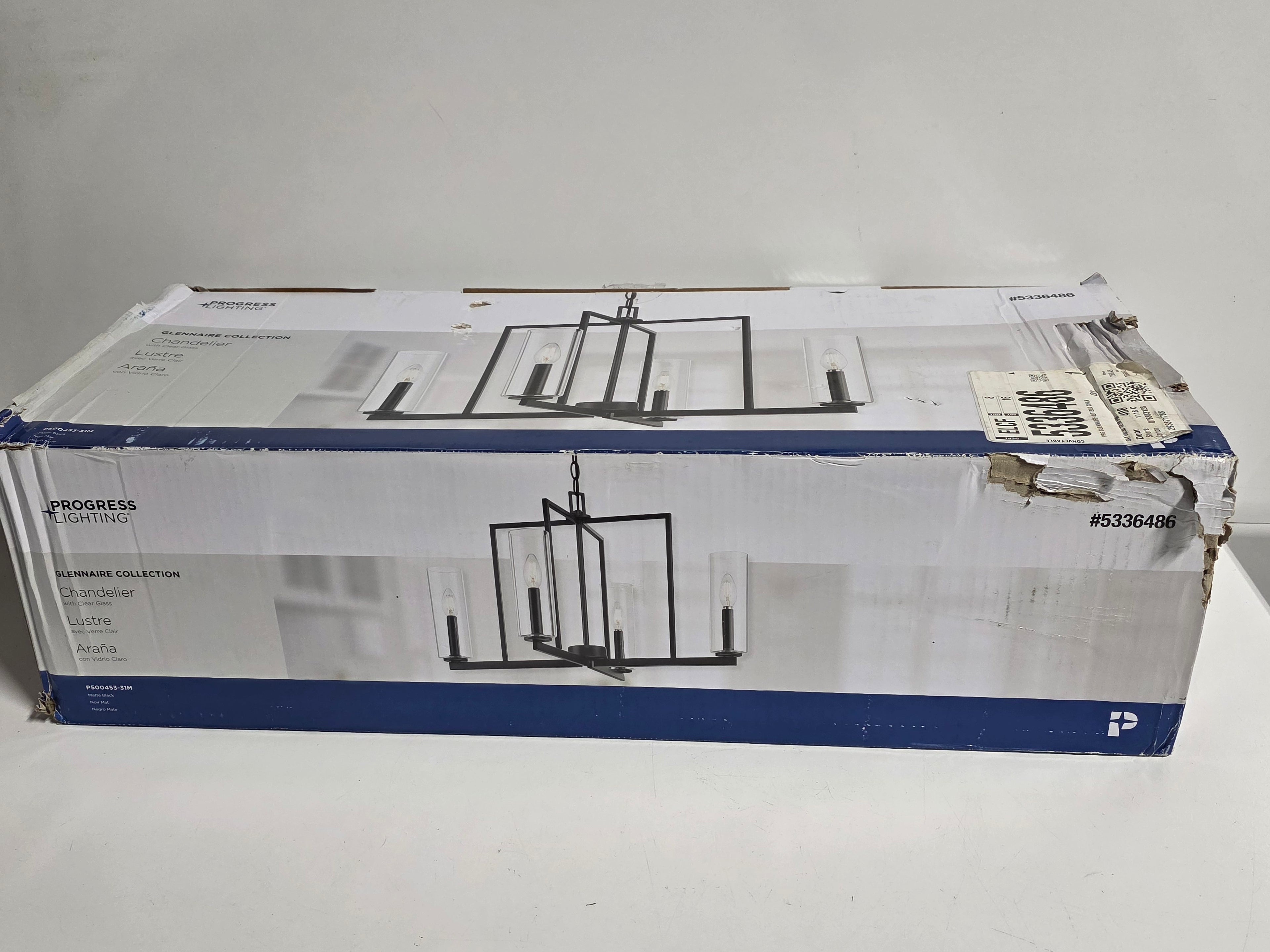 Progress Lighting Glennaire Collection Clear Glass Modern Chandelier Home Decor Fixture