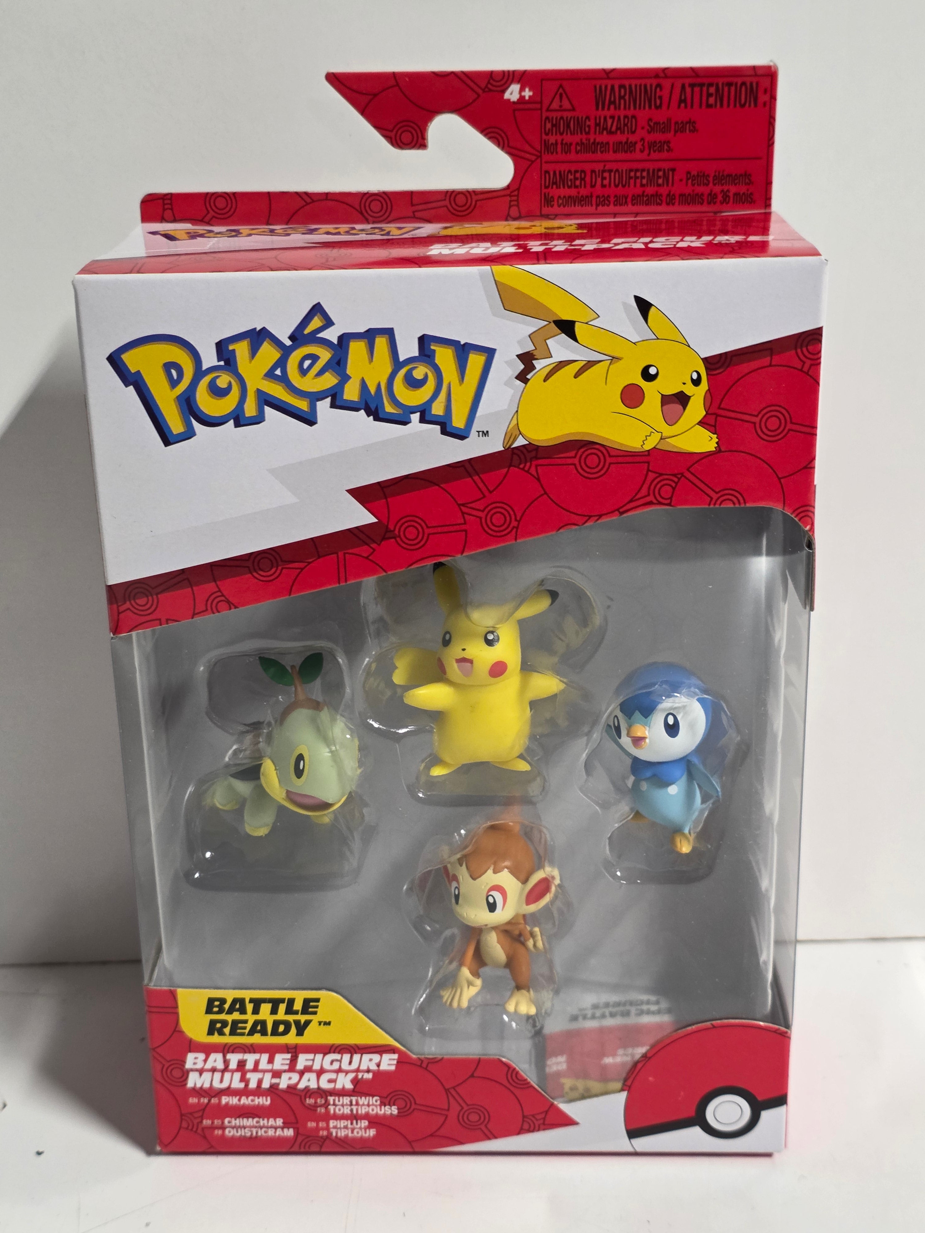 Pokemon Battle Ready Multi-Pack Pikachu Turtwig Chimchar Piplup Collectible Figures