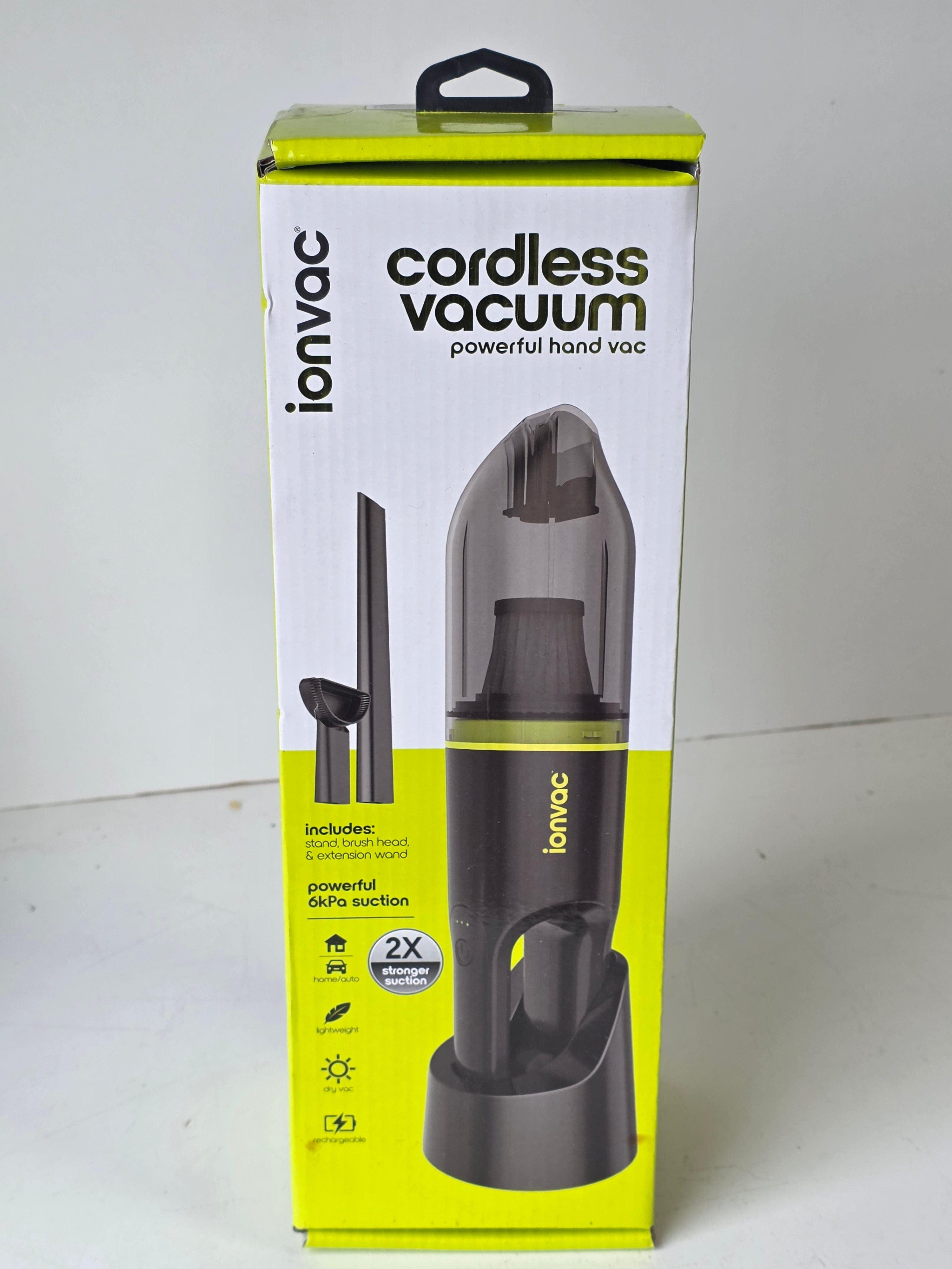IonVac Cordless Hand Vacuum Powerful 6kPa Rechargeable Lightweight Cleaning Tool
