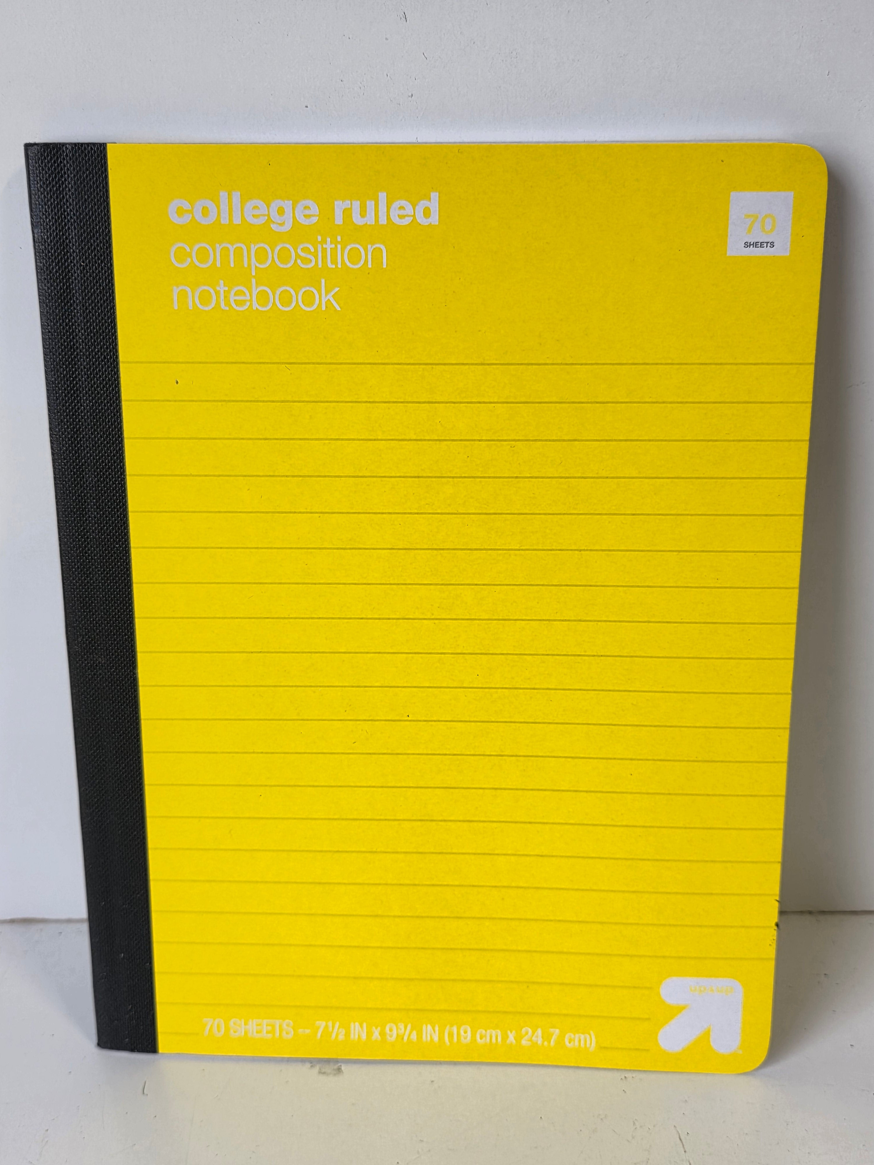 Up&Up College Ruled Composition Notebook Yellow Cover 70 Sheet Student Writing Journal
