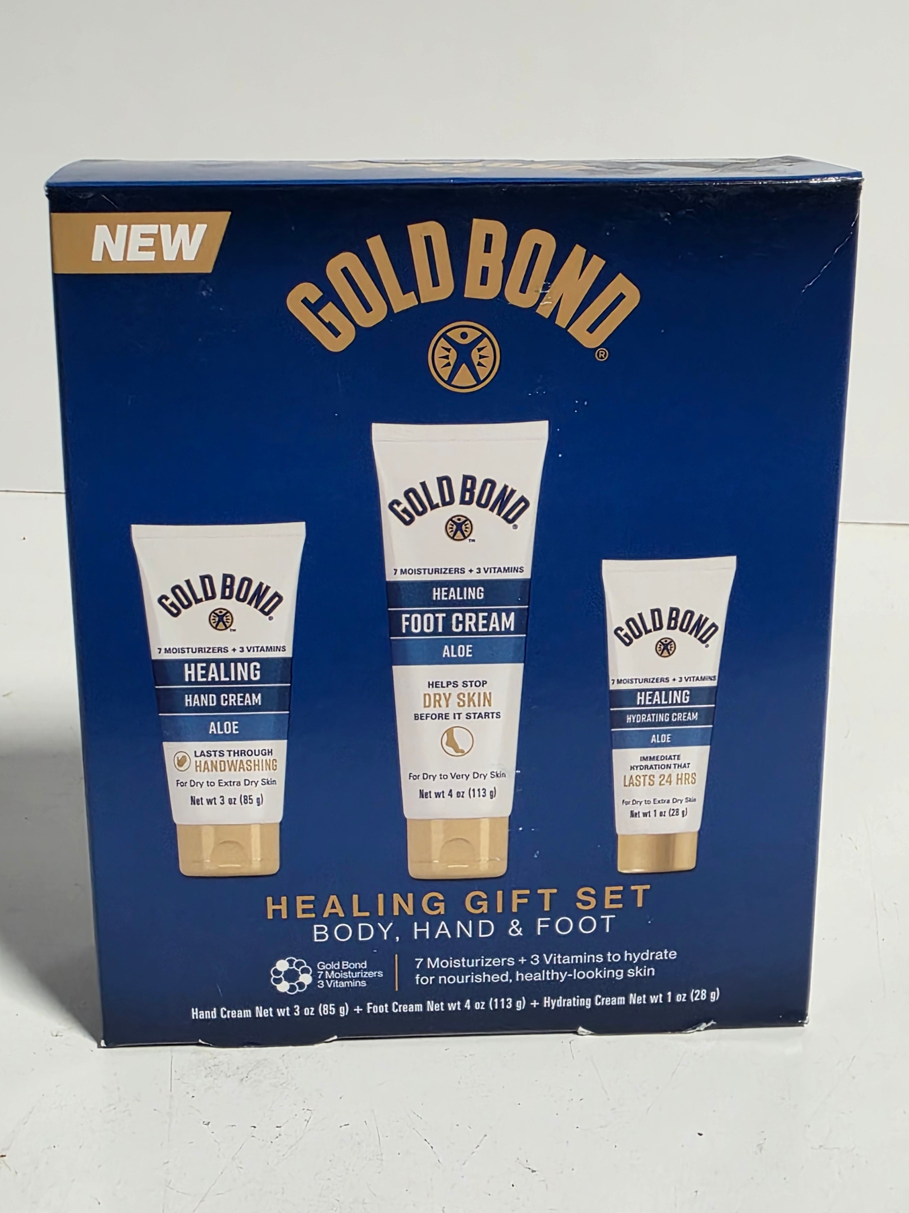 Gold Bond Healing Gift Set Body Hand Foot Aloe Moisturizing Trio Skincare Set