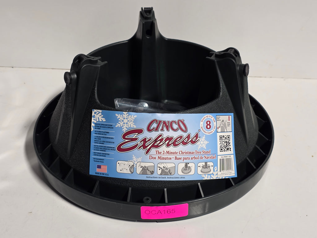 Cinco Express C-152E Christmas Tree Stand Heavy Duty Two Minute Setup Black Base