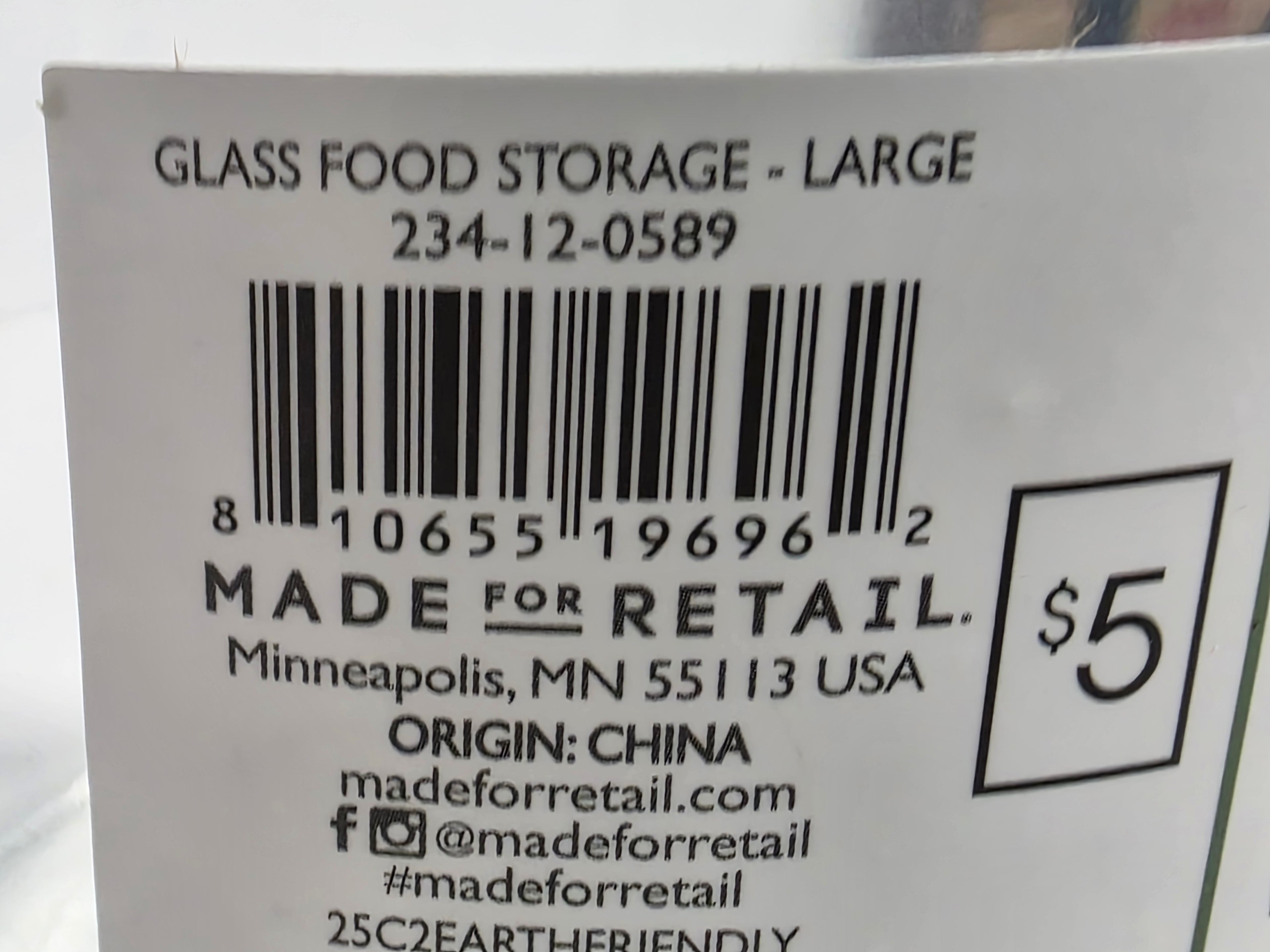 Glass Food Storage Jar Large Clear Container with Teal Locking Lid 1.75L Capacity