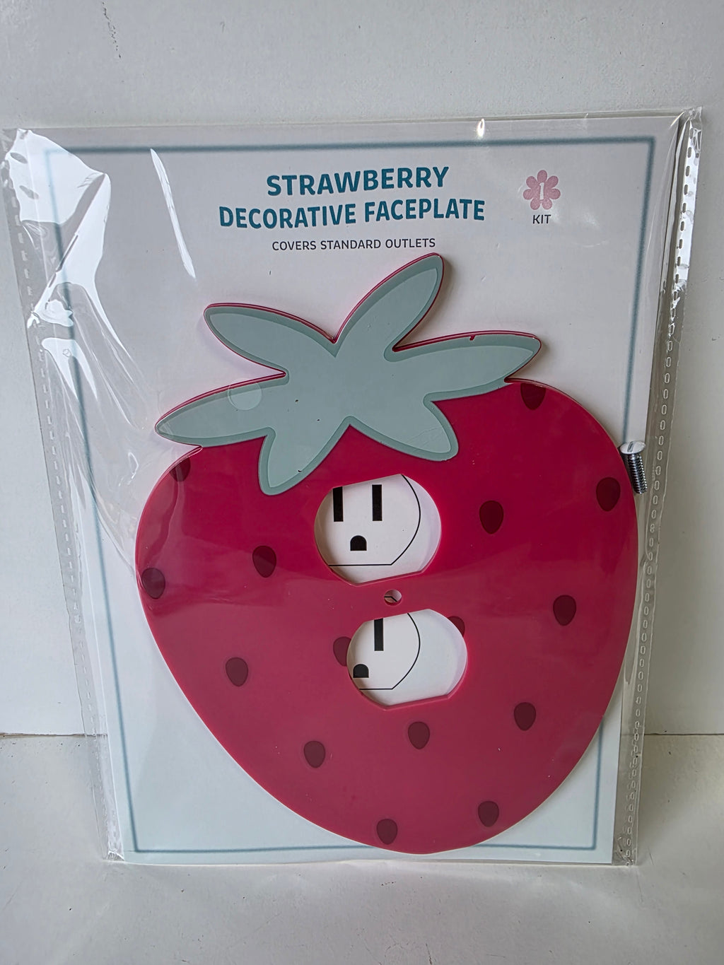 Strawberry Decorative Outlet Faceplate Pink Fruit Wall Cover for Standard Electrical Plugs